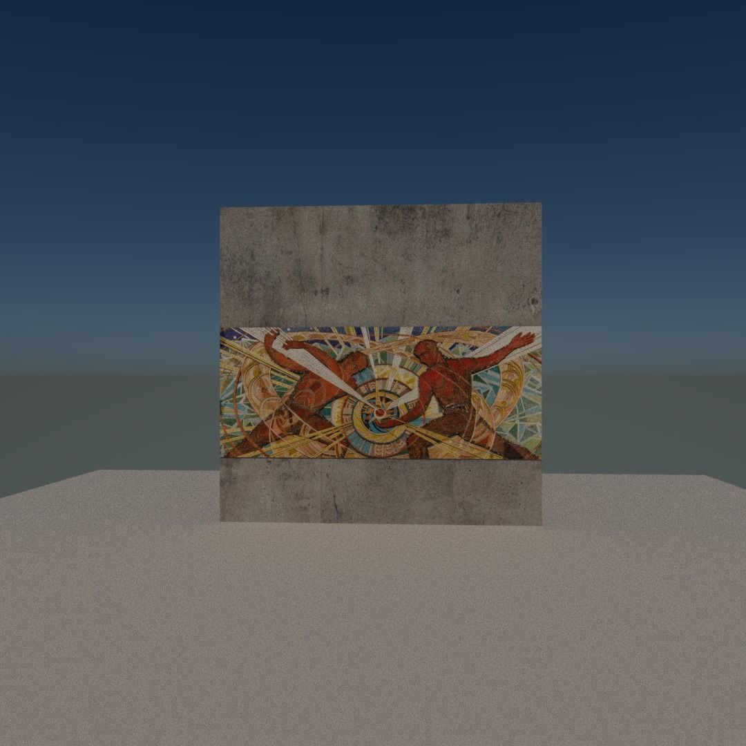 Chernobyl wall Low-poly 3D model_7