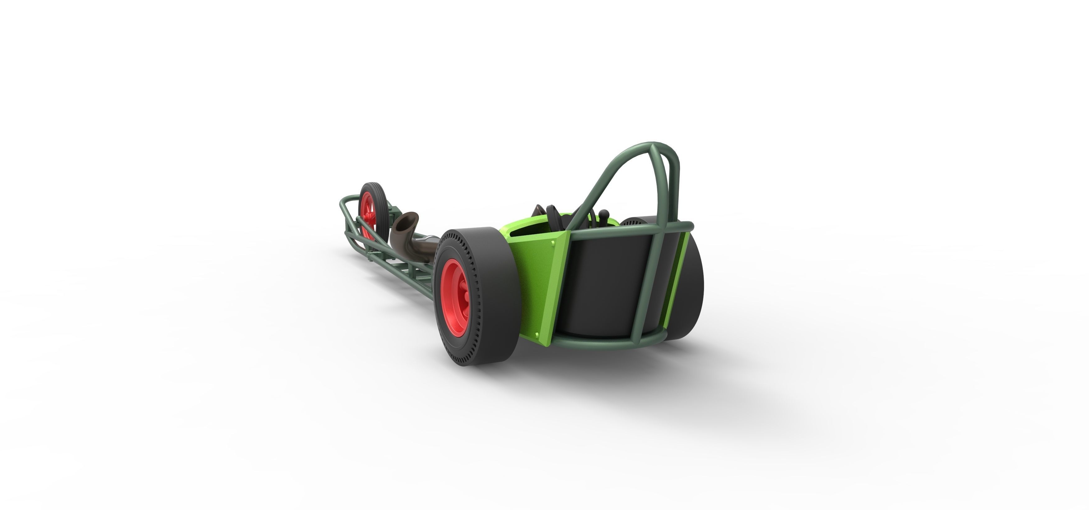 3 wheeled dragster with Turbonique Rocket Turbine Scale 1 to 25 3D print model_14