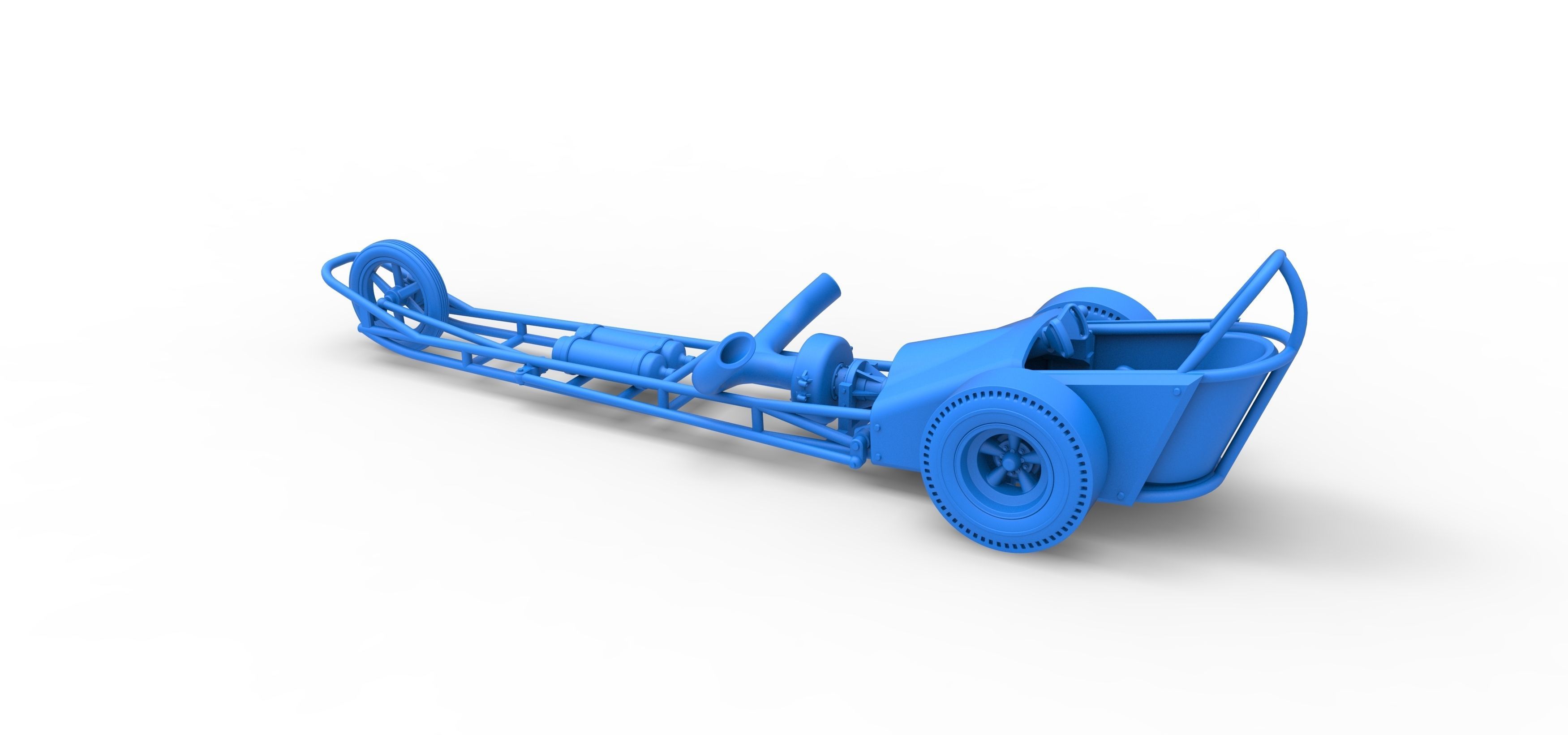 3 wheeled dragster with Turbonique Rocket Turbine Scale 1 to 25 3D print model_29