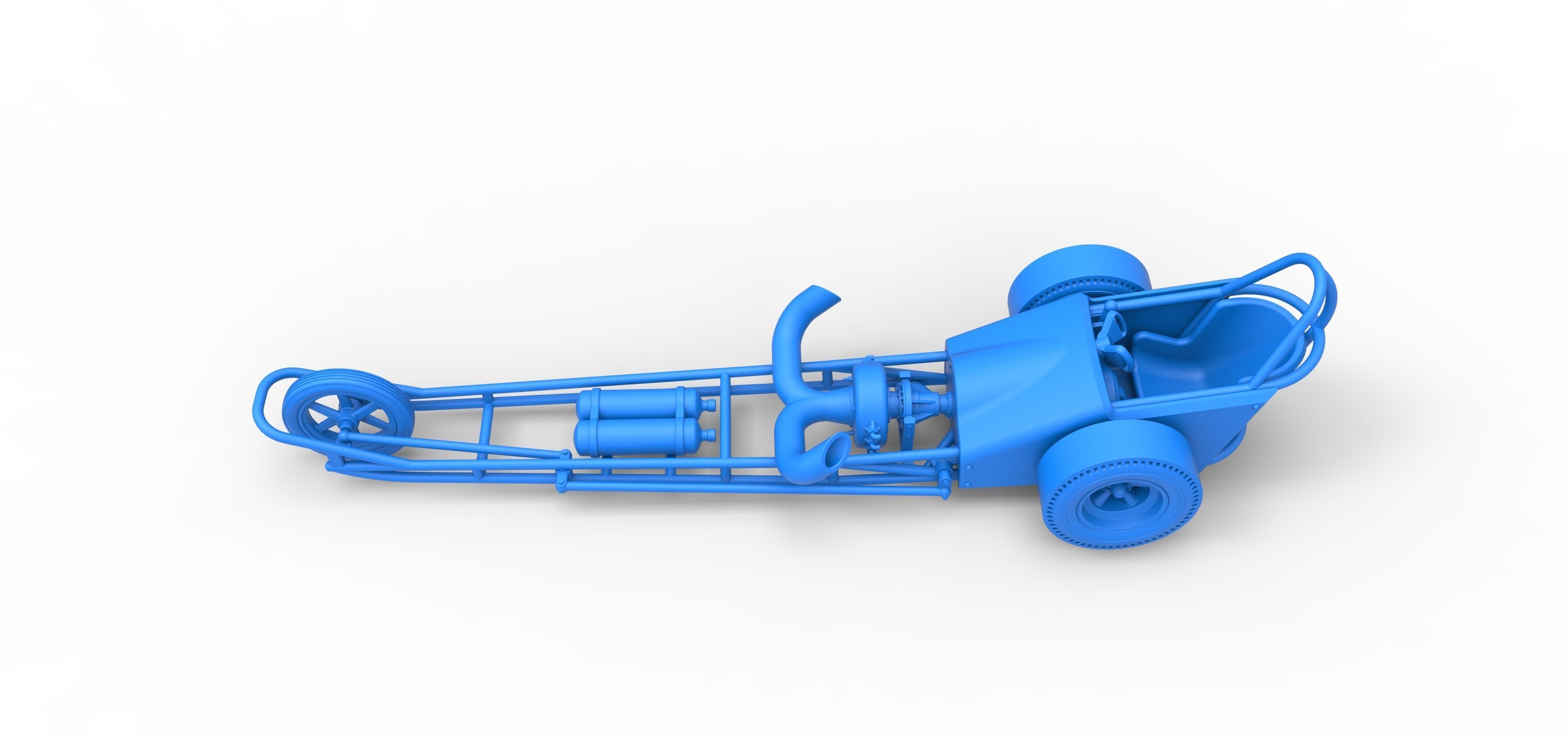 3 wheeled dragster with Turbonique Rocket Turbine Scale 1 to 25 3D print model_27