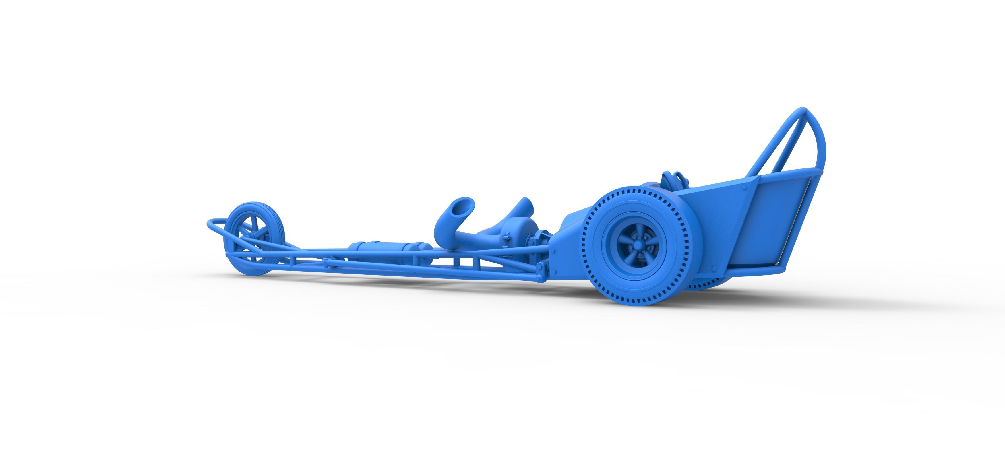 3 wheeled dragster with Turbonique Rocket Turbine Scale 1 to 25 3D print model_30