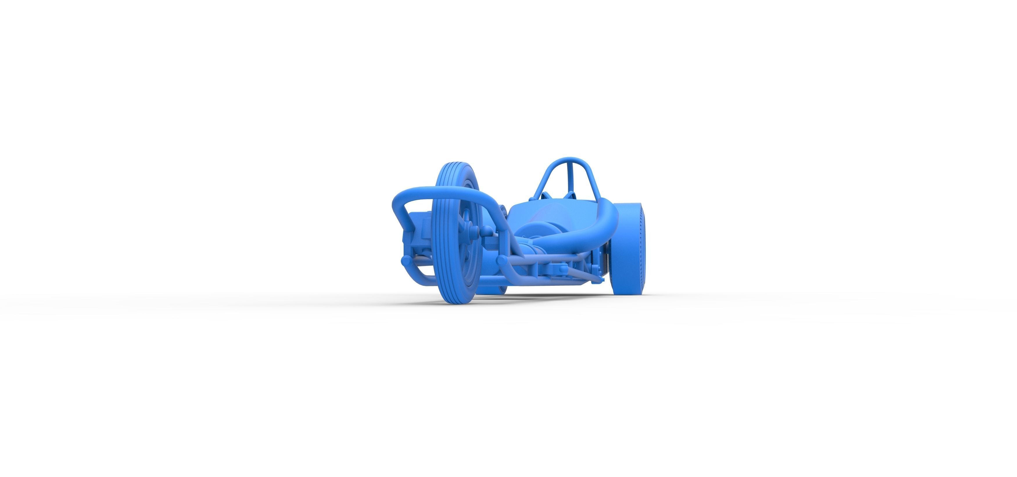 3 wheeled dragster with Turbonique Rocket Turbine Scale 1 to 25 3D print model_23