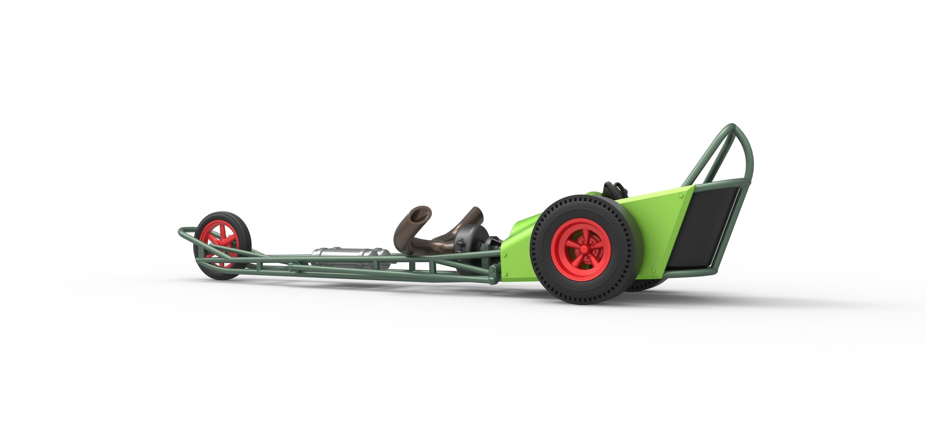 3 wheeled dragster with Turbonique Rocket Turbine Scale 1 to 25 3D print model_13