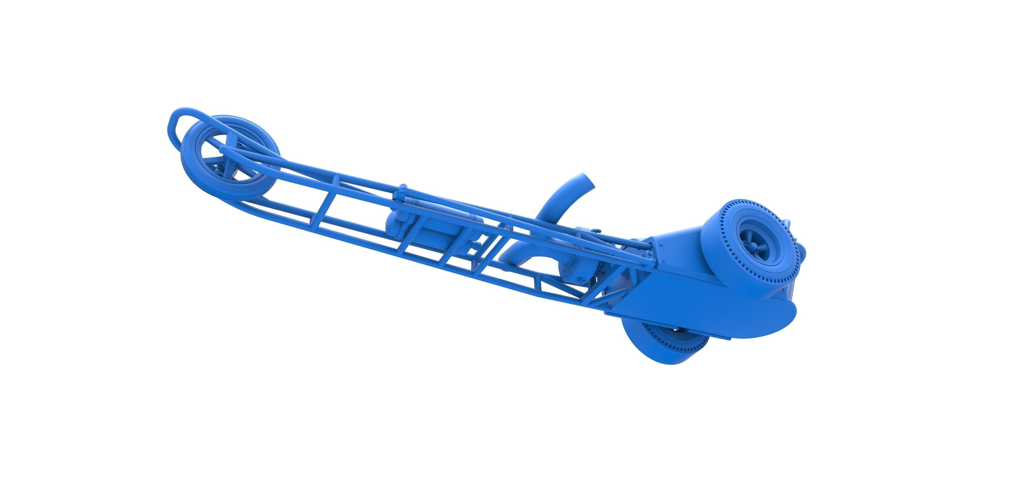 3 wheeled dragster with Turbonique Rocket Turbine Scale 1 to 25 3D print model_20