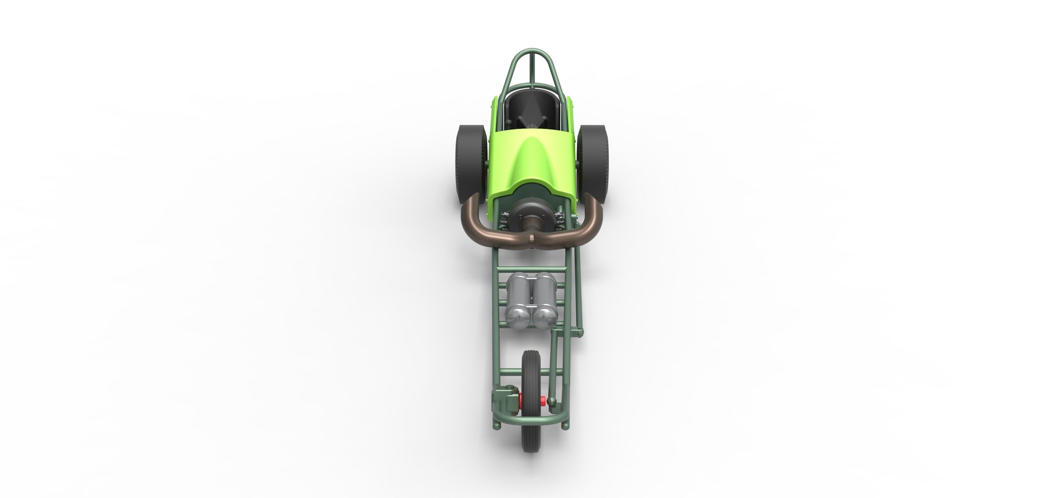 3 wheeled dragster with Turbonique Rocket Turbine Scale 1 to 25 3D print model_8