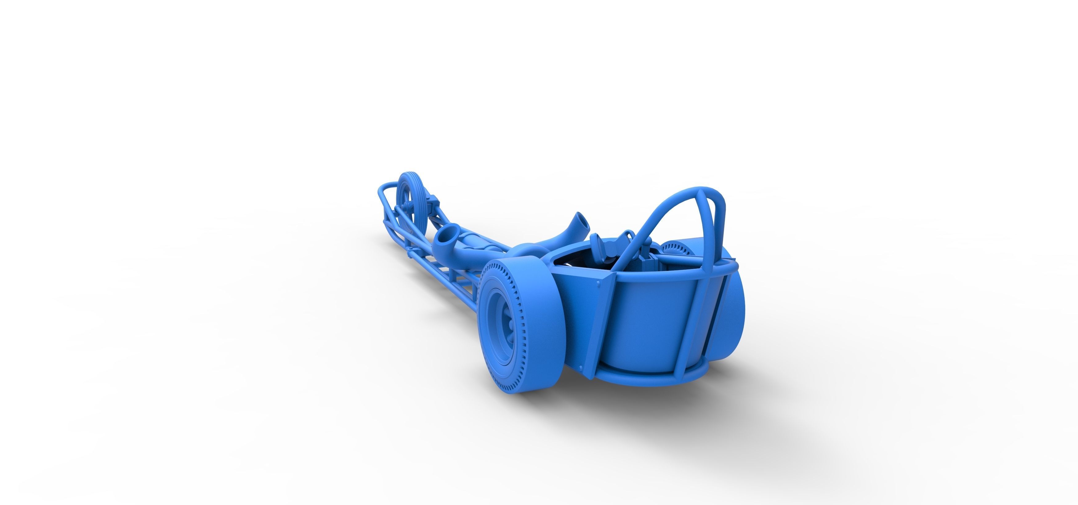 3 wheeled dragster with Turbonique Rocket Turbine Scale 1 to 25 3D print model_31