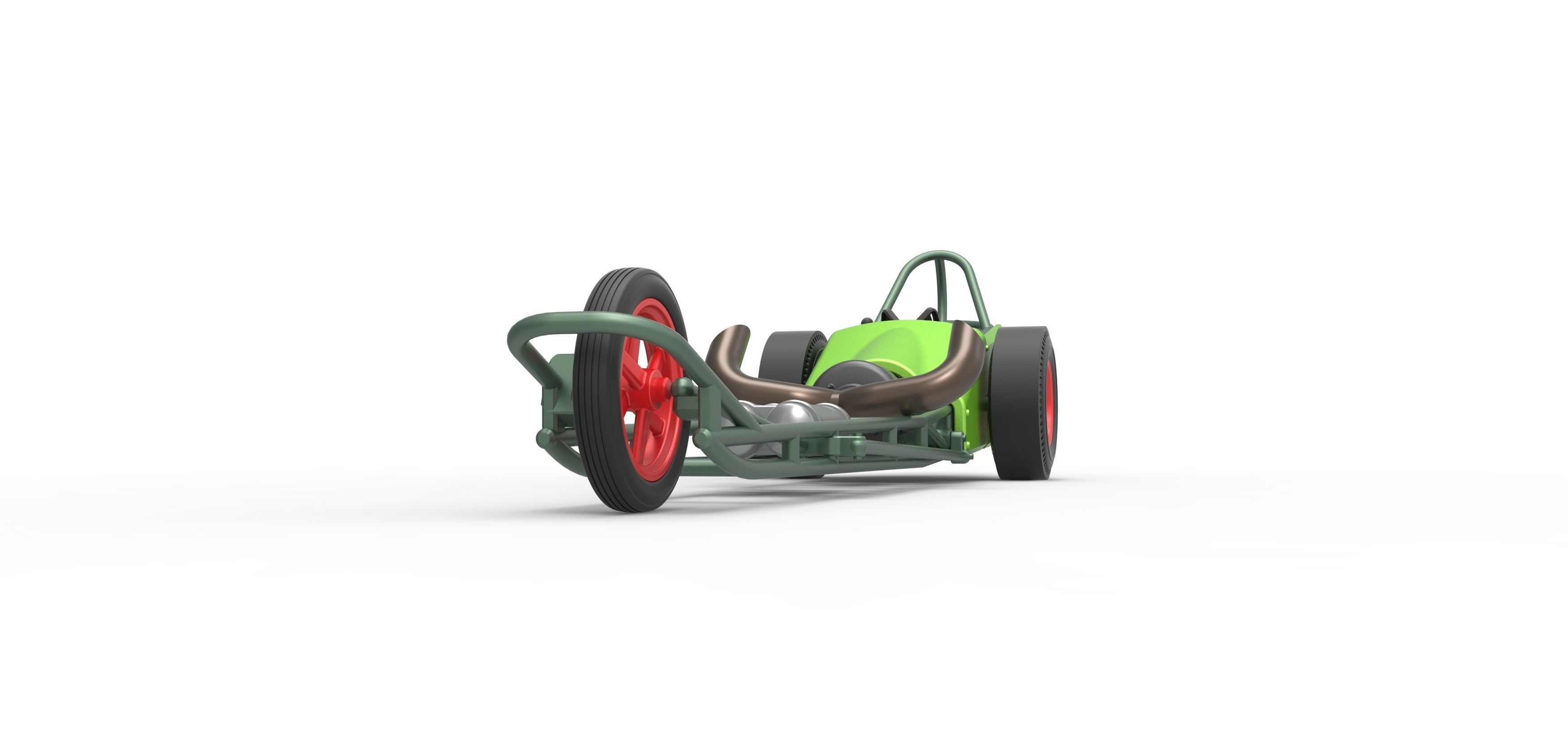 3 wheeled dragster with Turbonique Rocket Turbine Scale 1 to 25 3D print model_6