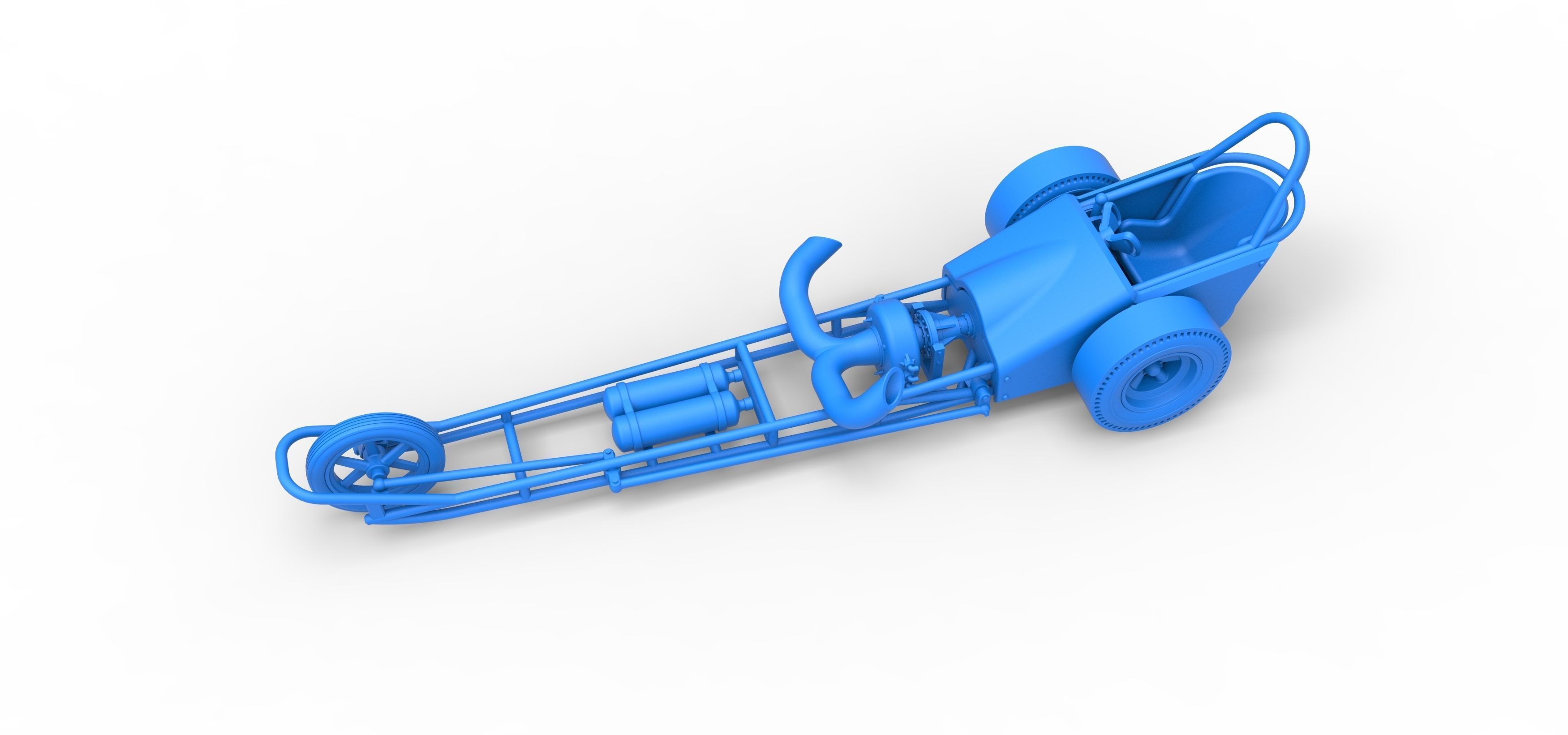 3 wheeled dragster with Turbonique Rocket Turbine Scale 1 to 25 3D print model_21