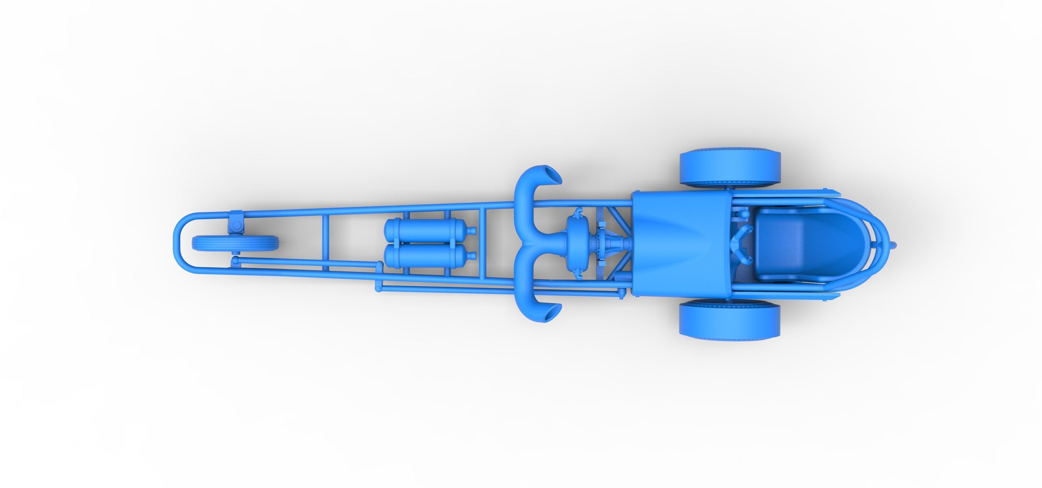 3 wheeled dragster with Turbonique Rocket Turbine Scale 1 to 25 3D print model_28
