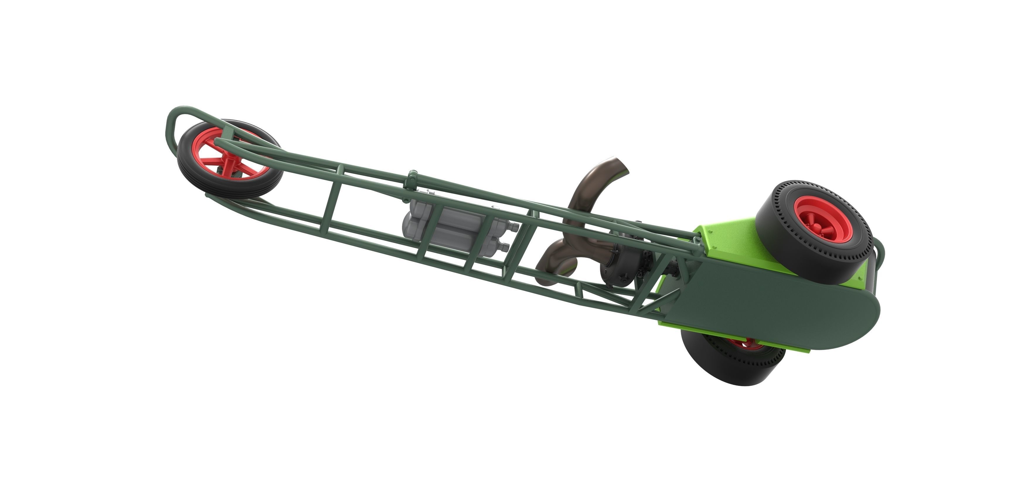 3 wheeled dragster with Turbonique Rocket Turbine Scale 1 to 25 3D print model_3