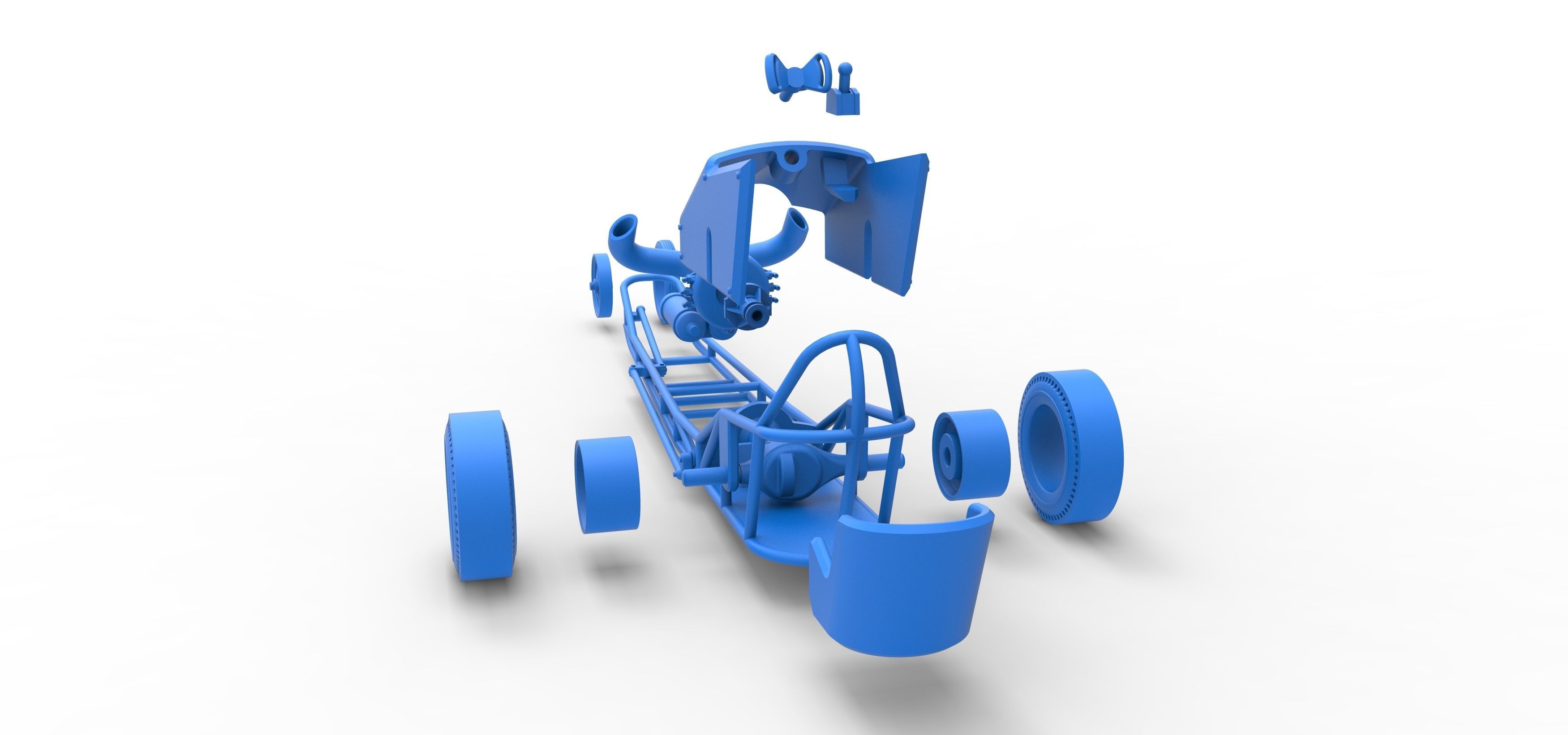 3 wheeled dragster with Turbonique Rocket Turbine Scale 1 to 25 3D print model_42