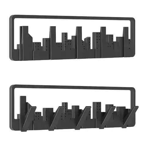 Umbra Skyline Multi-Hook Wall-Mount Coat Rack 3D model