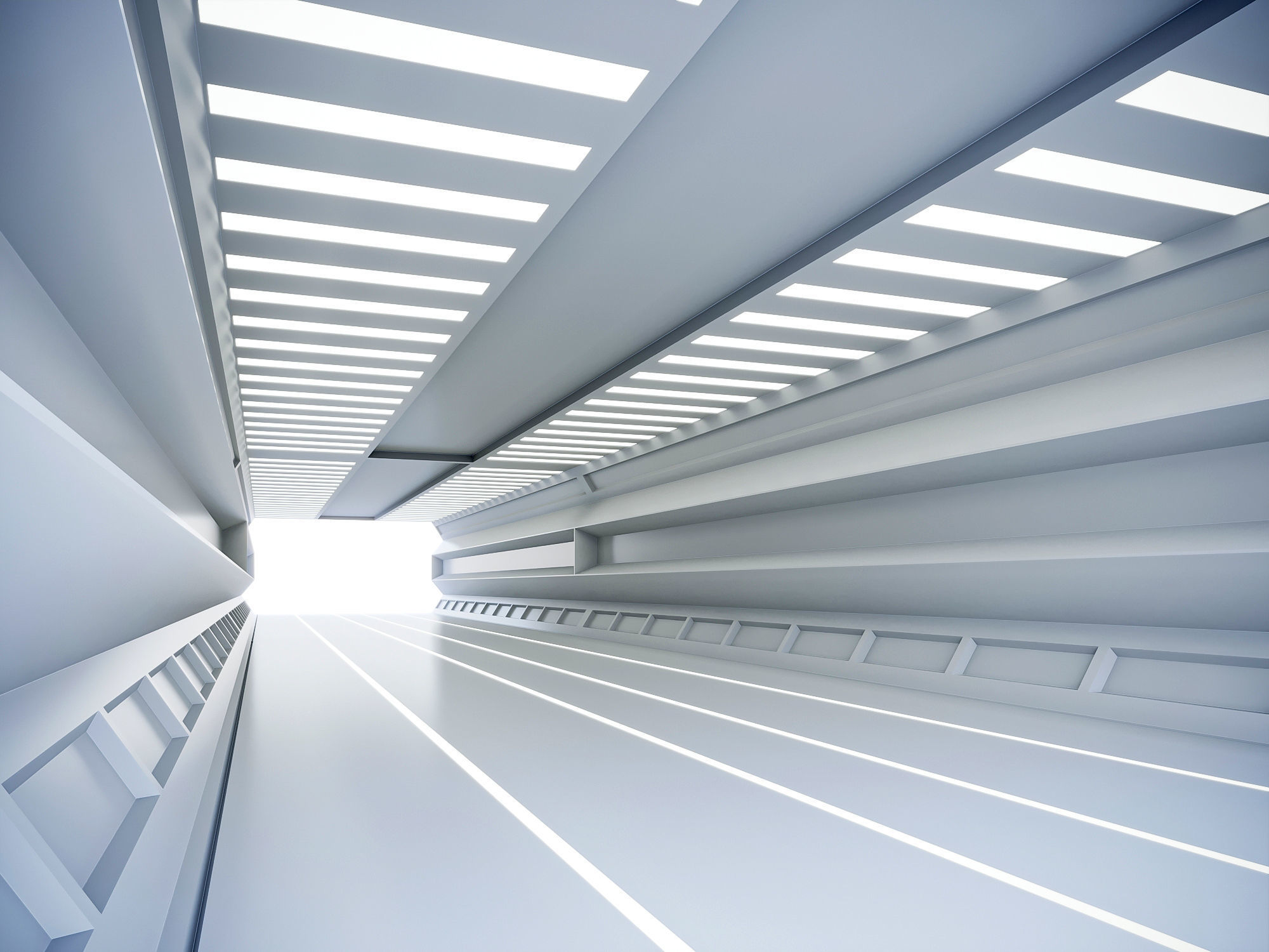 low poly sci fi corridor 14 Low-poly 3D model_2