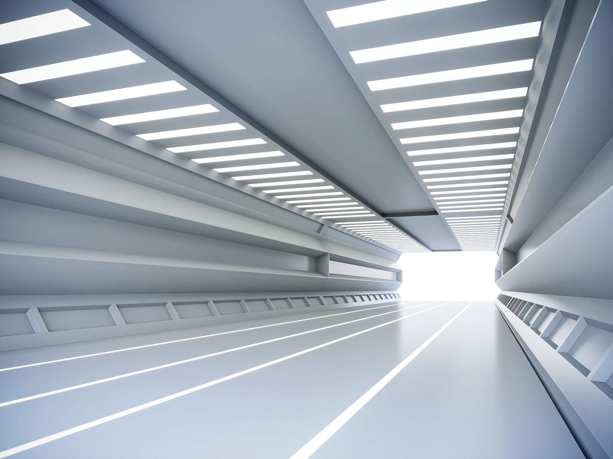 low poly sci fi corridor 14 Low-poly 3D model_1