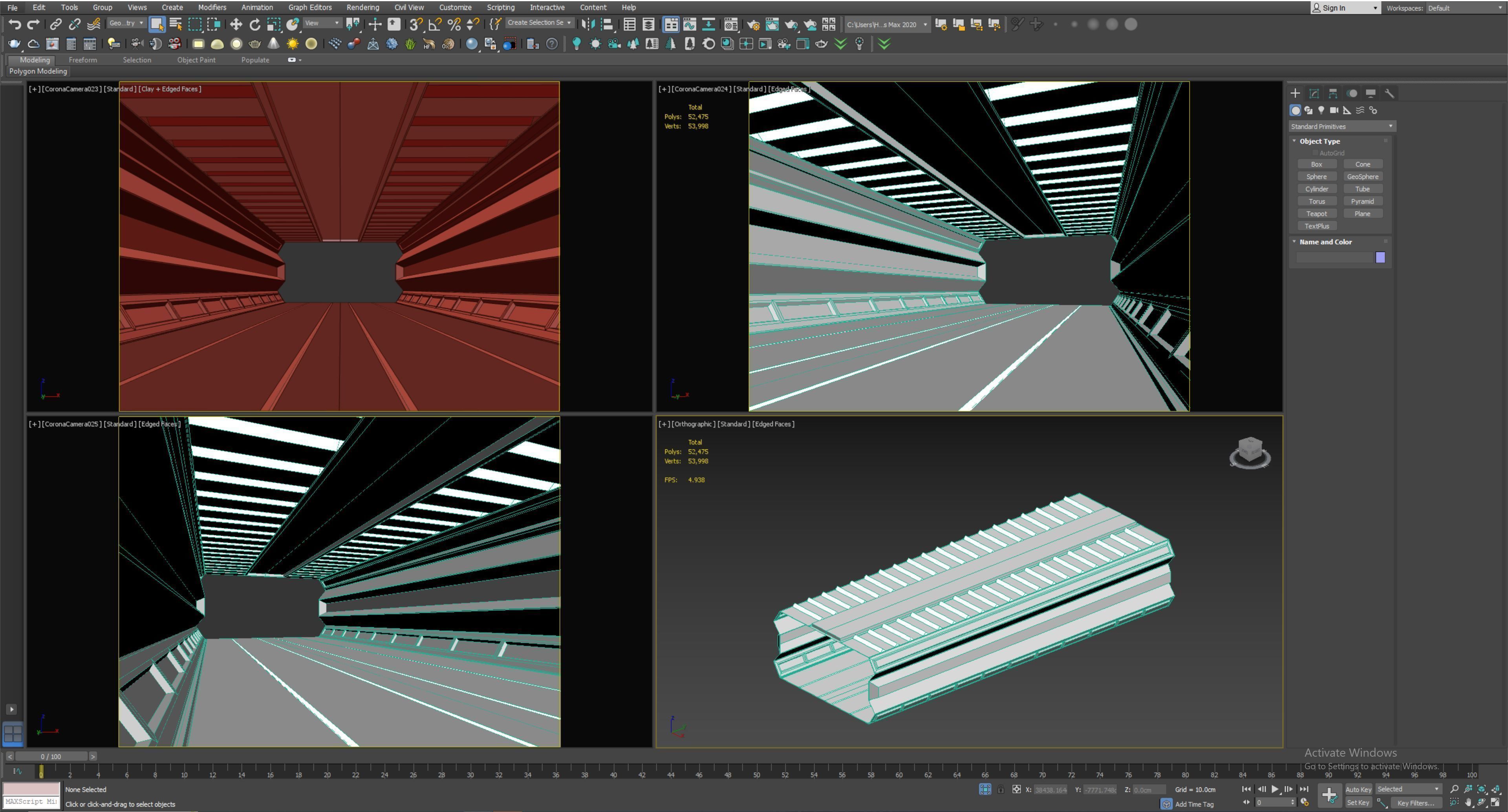 low poly sci fi corridor 14 Low-poly 3D model_3