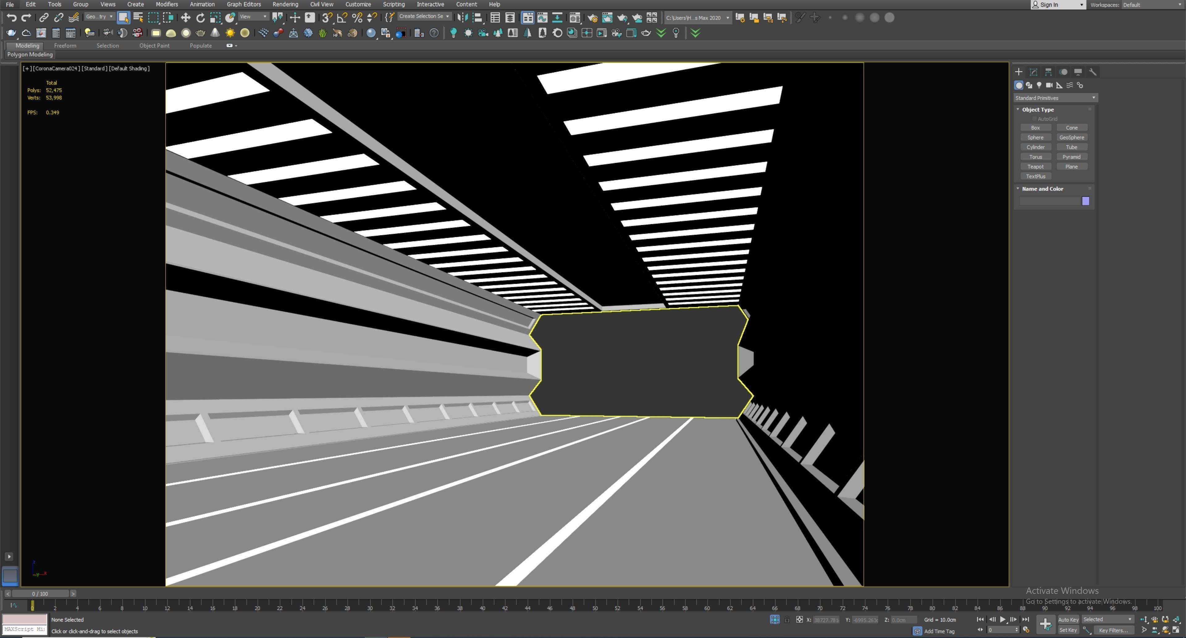low poly sci fi corridor 14 Low-poly 3D model_6