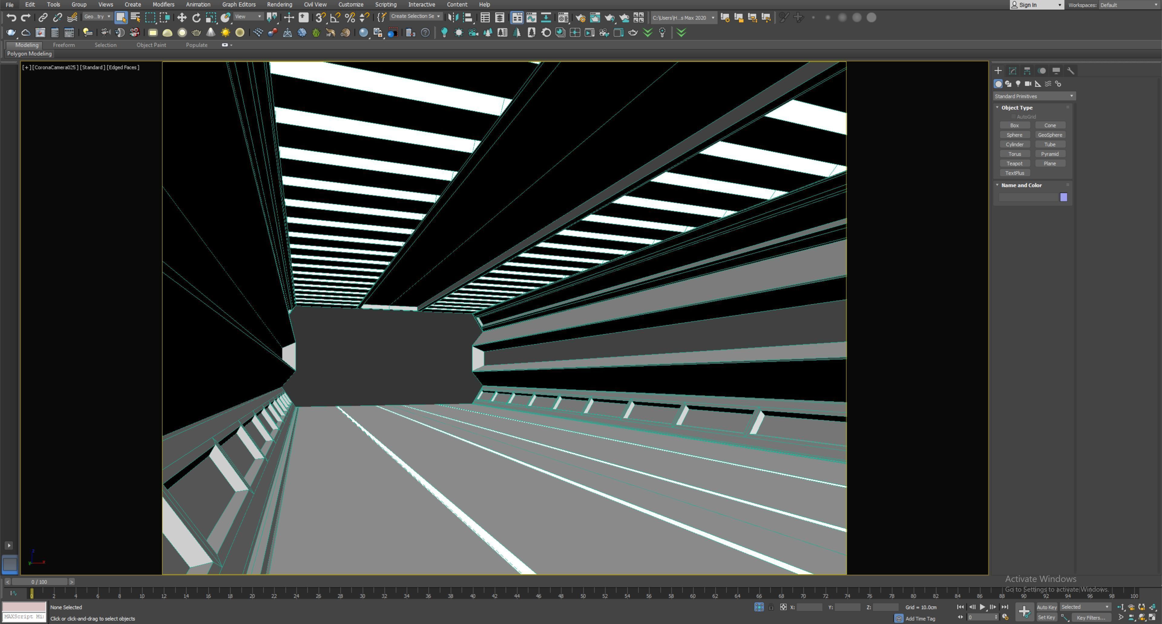 low poly sci fi corridor 14 Low-poly 3D model_5