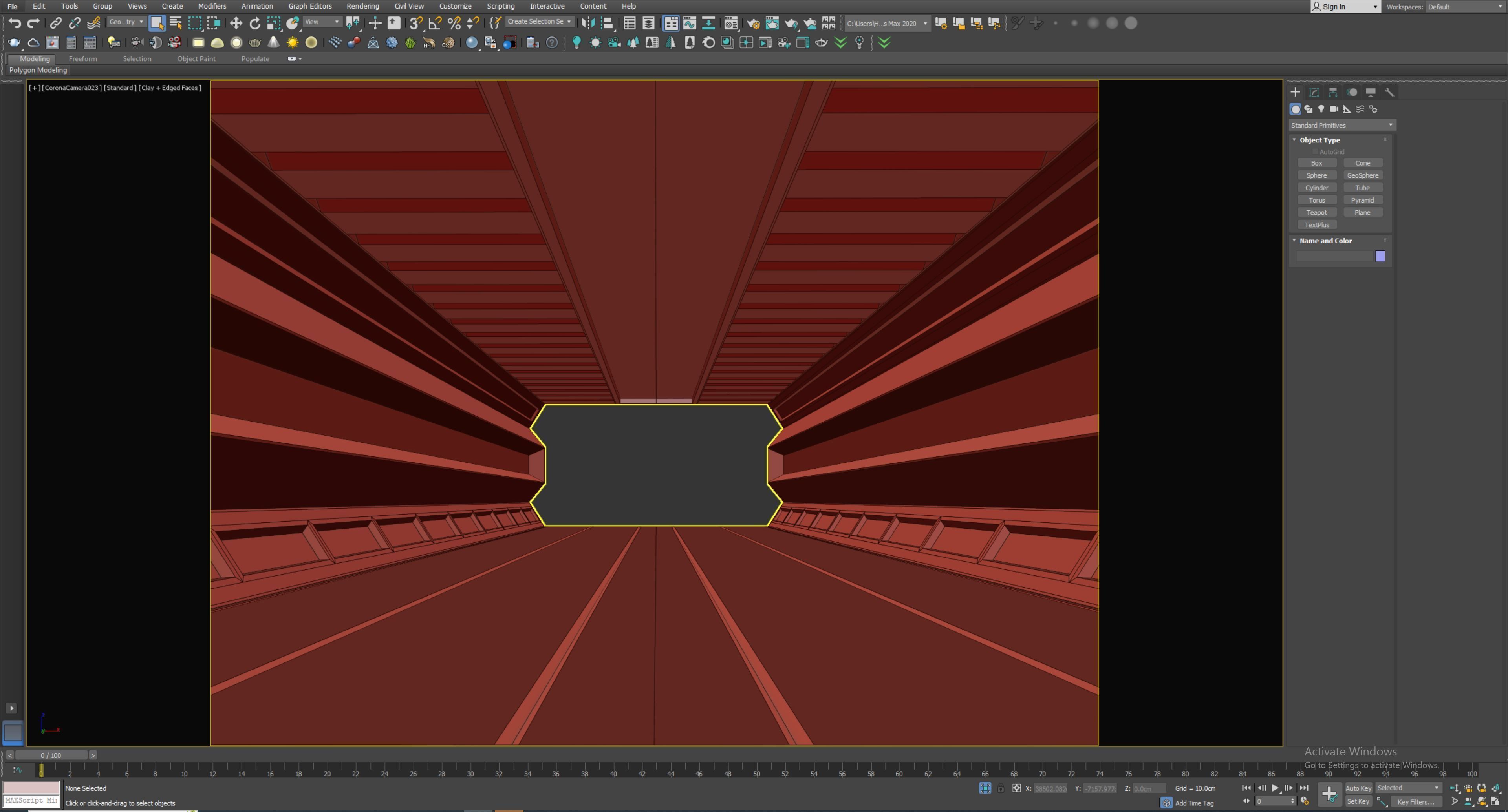 low poly sci fi corridor 14 Low-poly 3D model_4