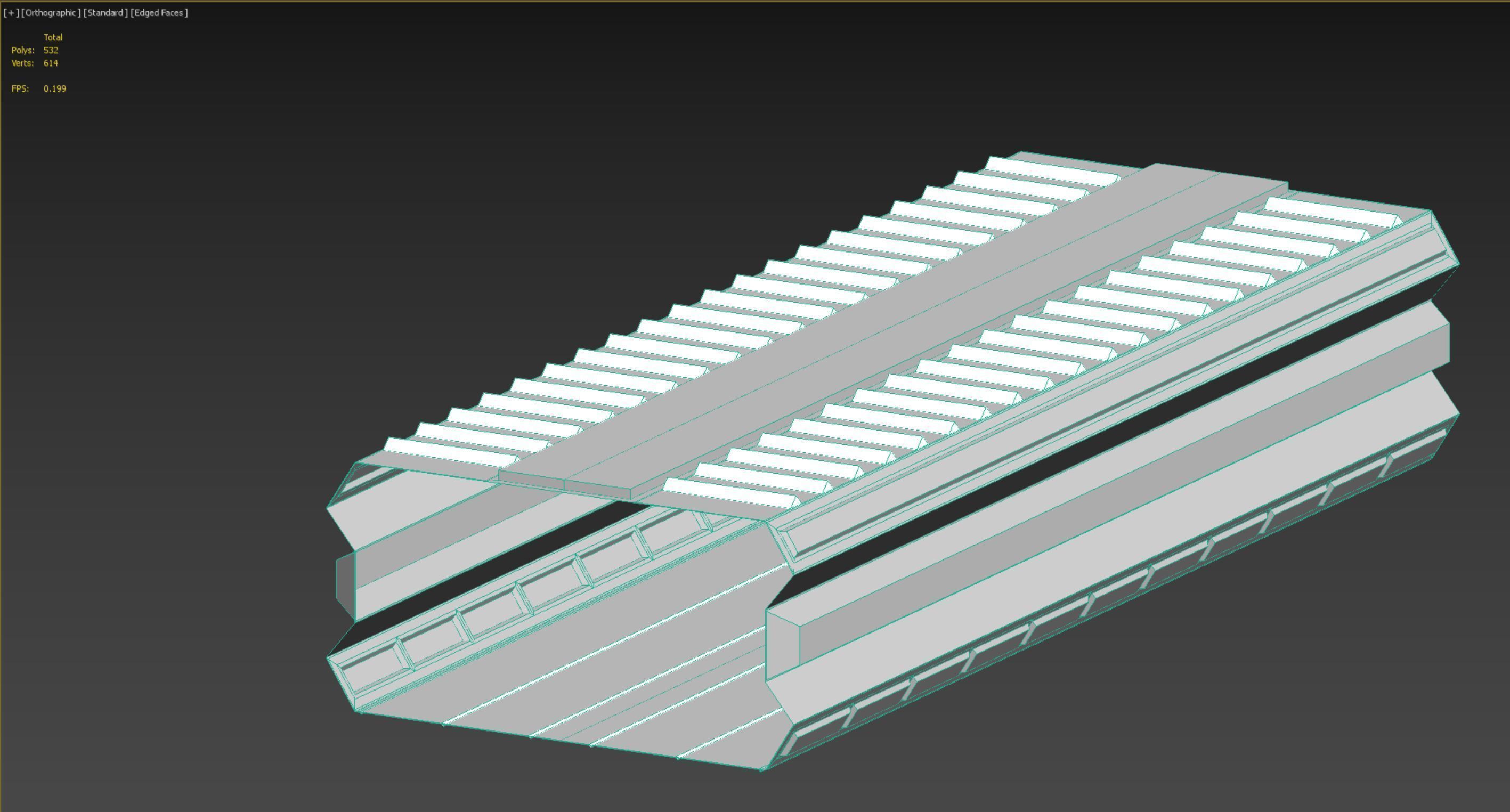 low poly sci fi corridor 14 Low-poly 3D model_7