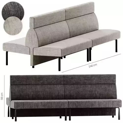 Et al AMBIT 1067 Fabric bench seating Sofa 3D model