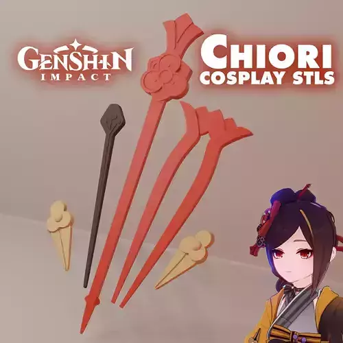 Genshin Impact Chiori Hair and Sleeve Accessories