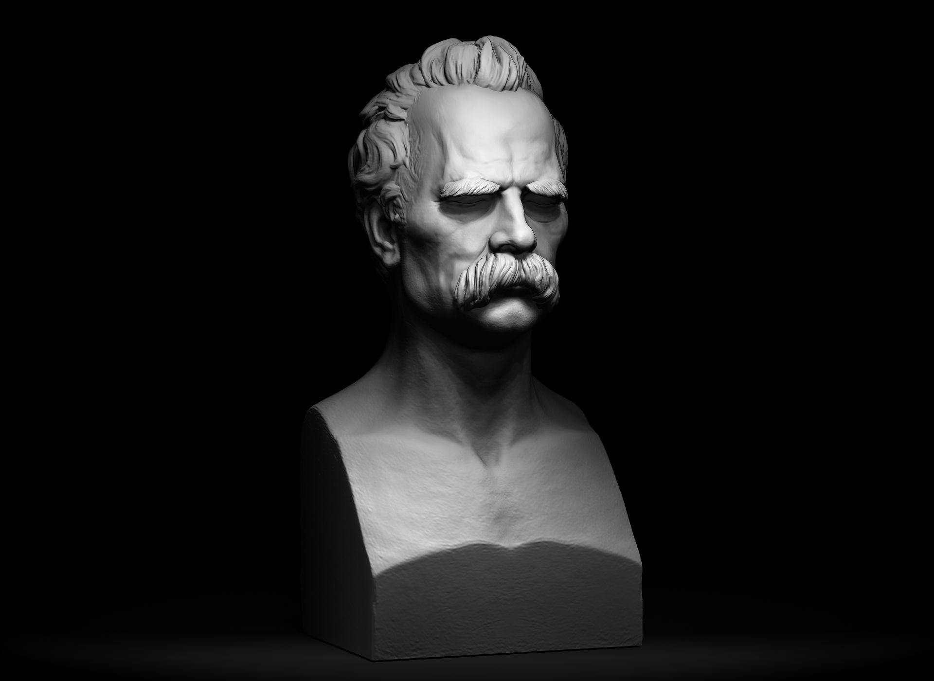 Bust of Friedrich Nietzsche 3D print model_22