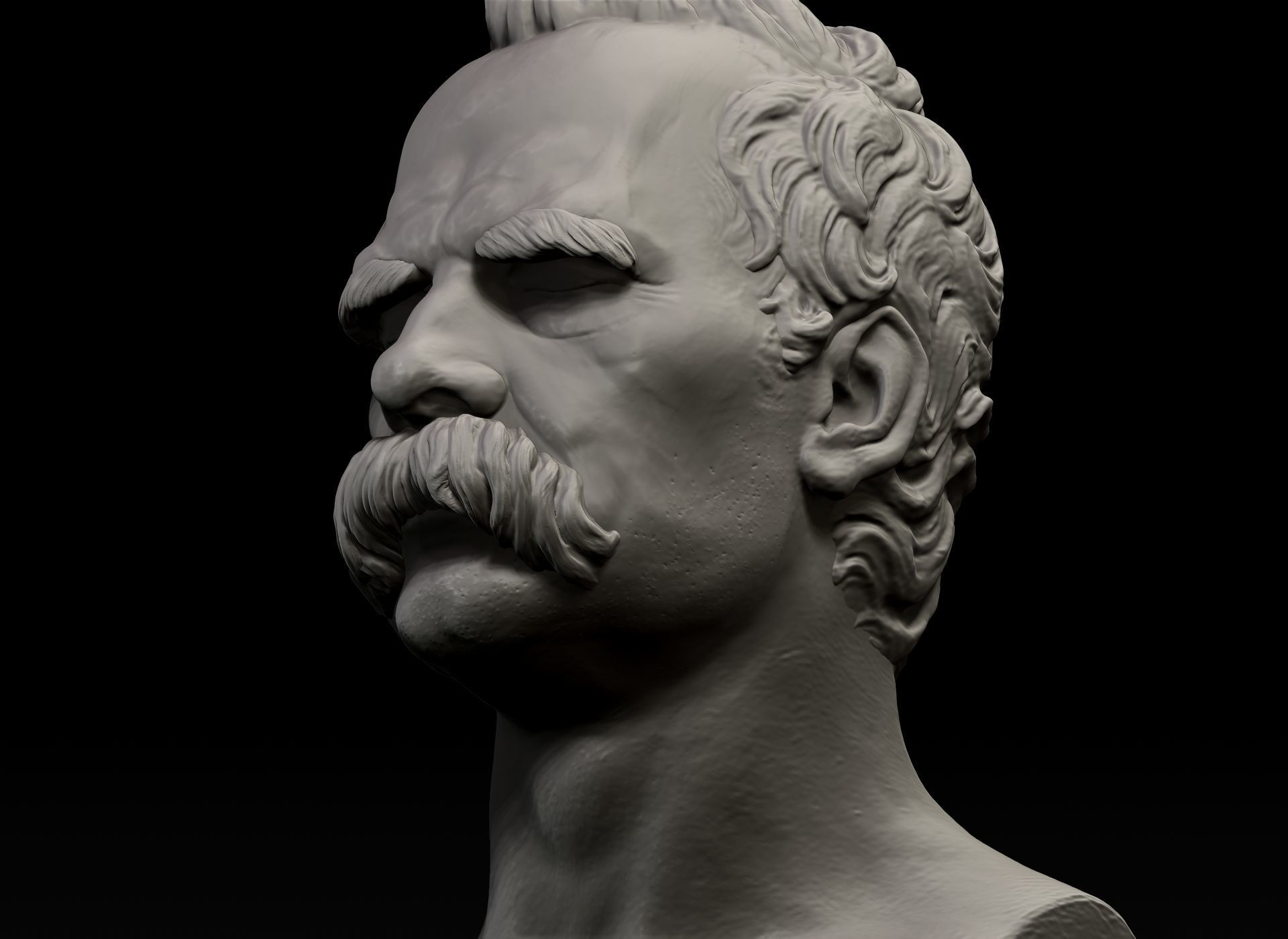 Bust of Friedrich Nietzsche 3D print model_24