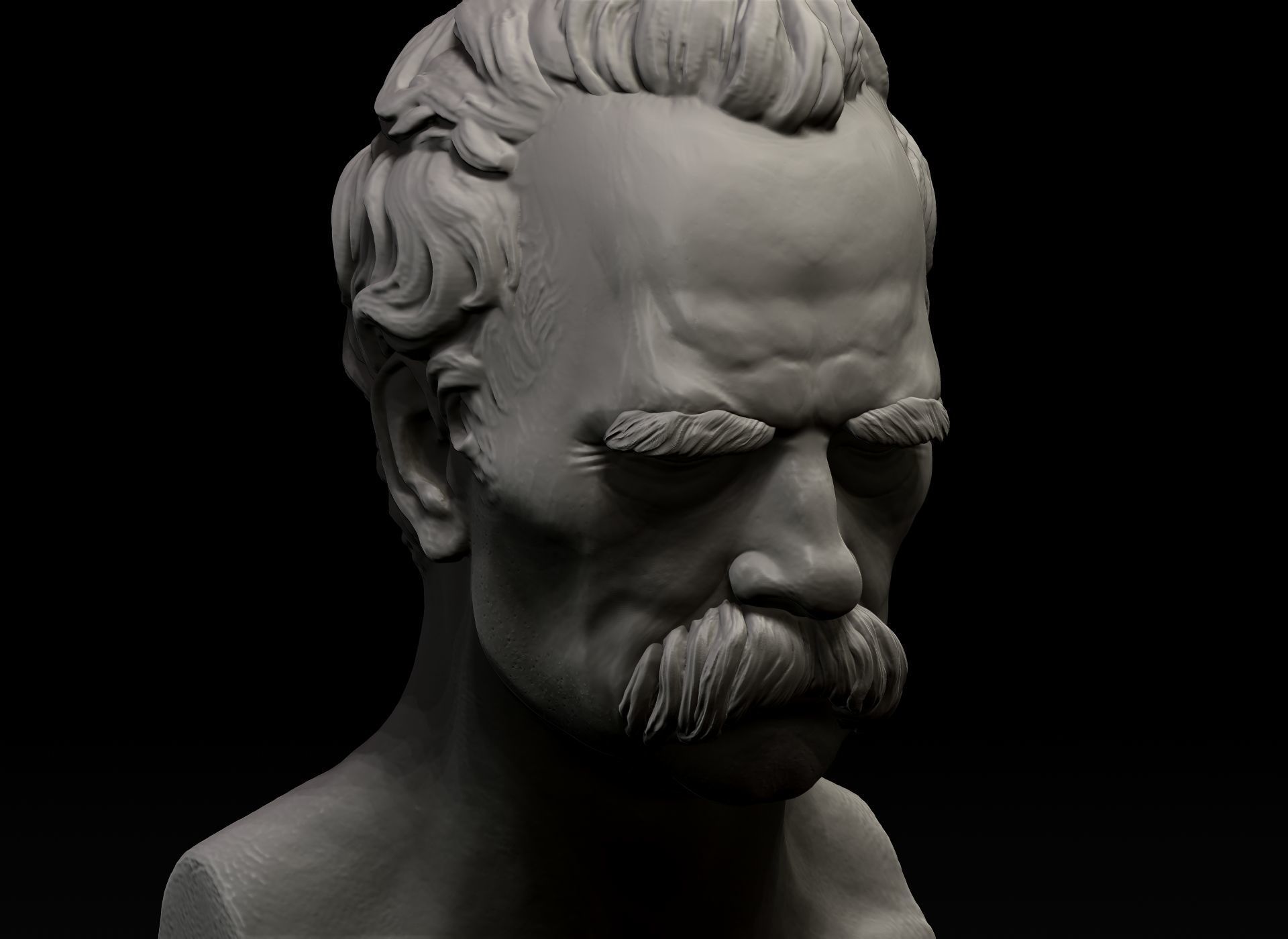 Bust of Friedrich Nietzsche 3D print model_25