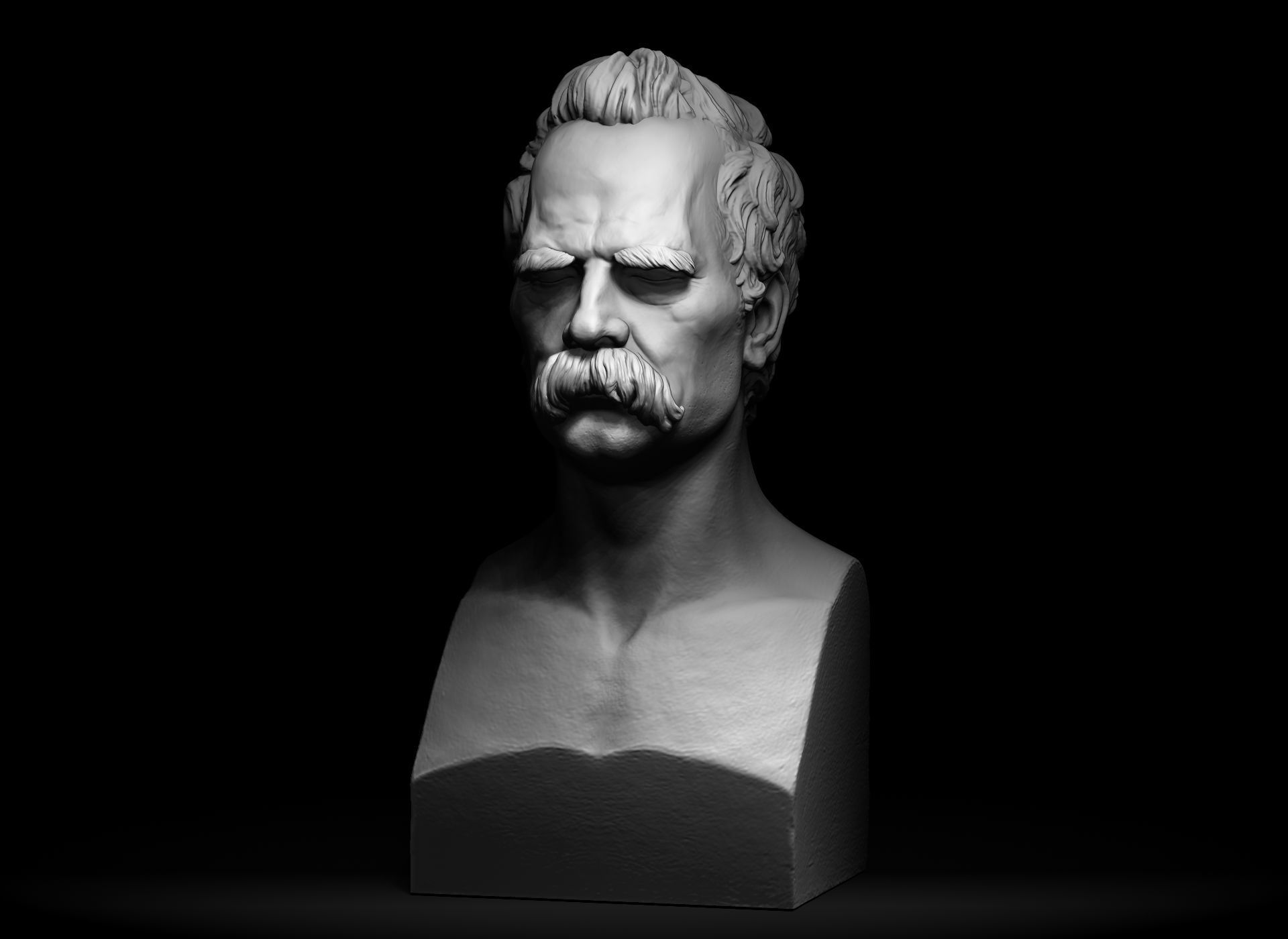 Bust of Friedrich Nietzsche 3D print model_15