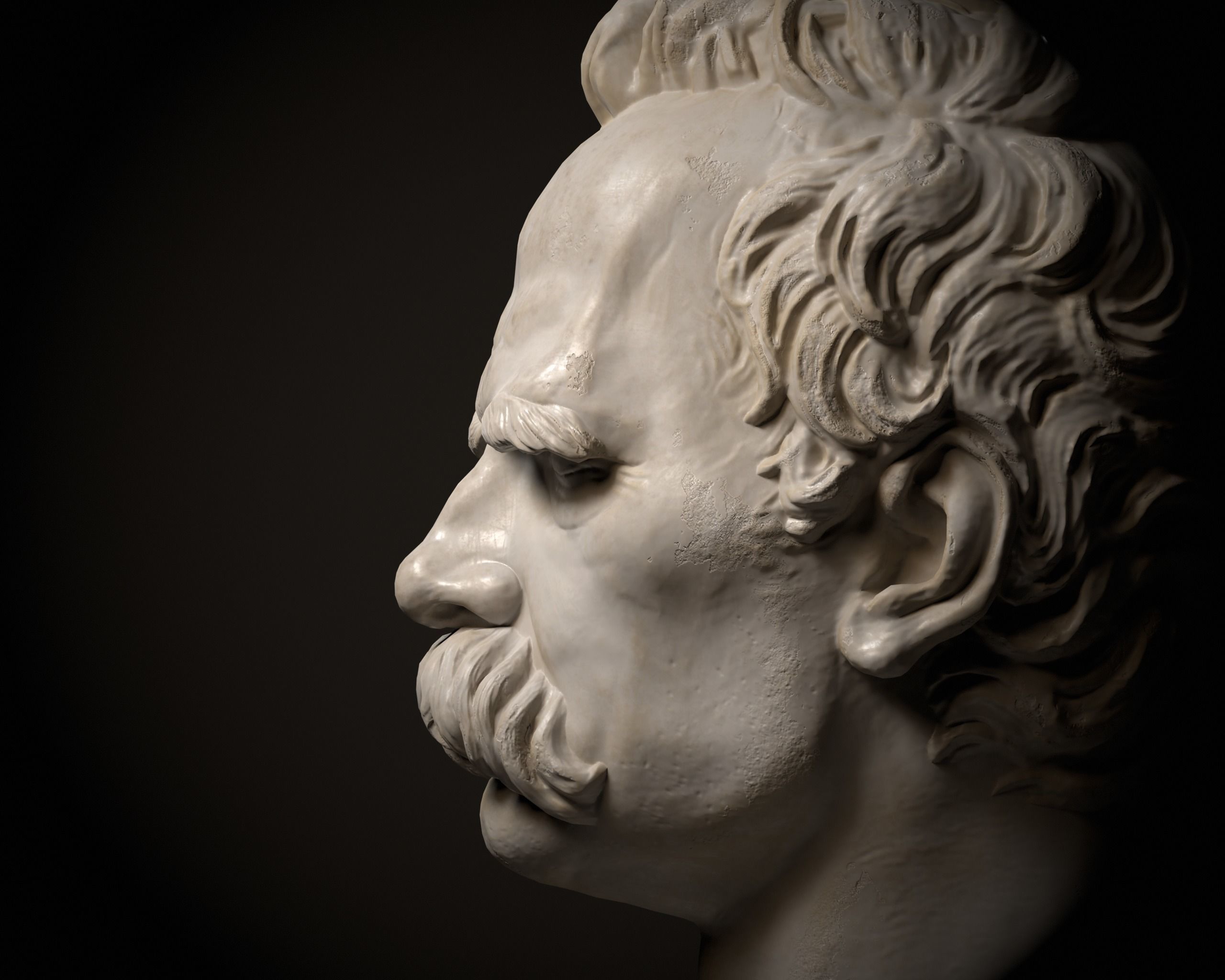 Bust of Friedrich Nietzsche 3D print model_2