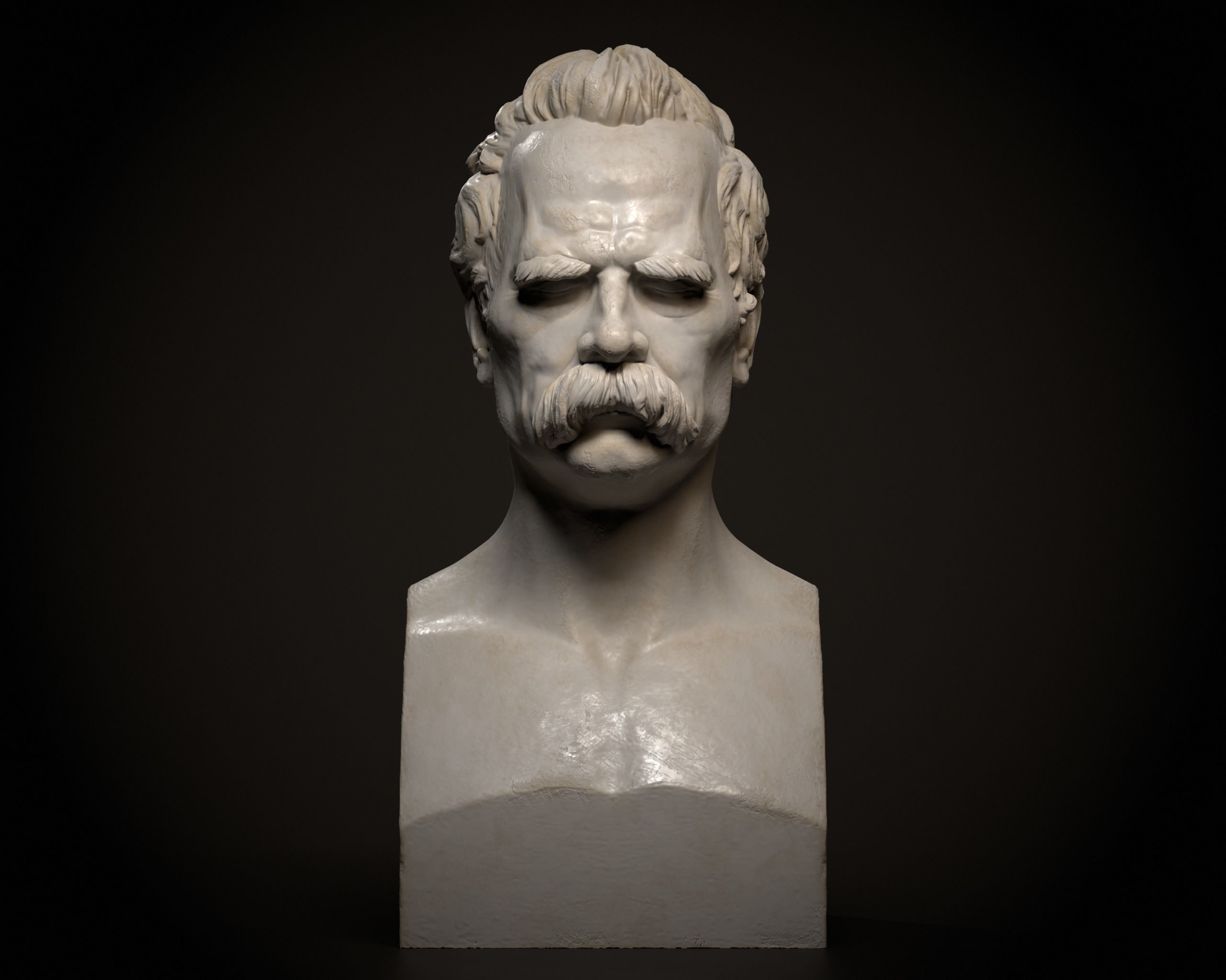 Bust of Friedrich Nietzsche 3D print model_9