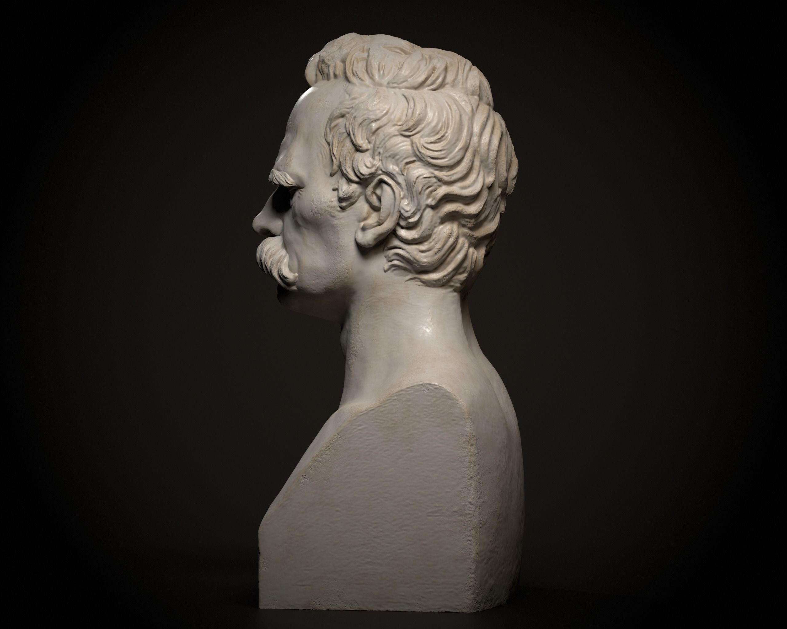 Bust of Friedrich Nietzsche 3D print model_3