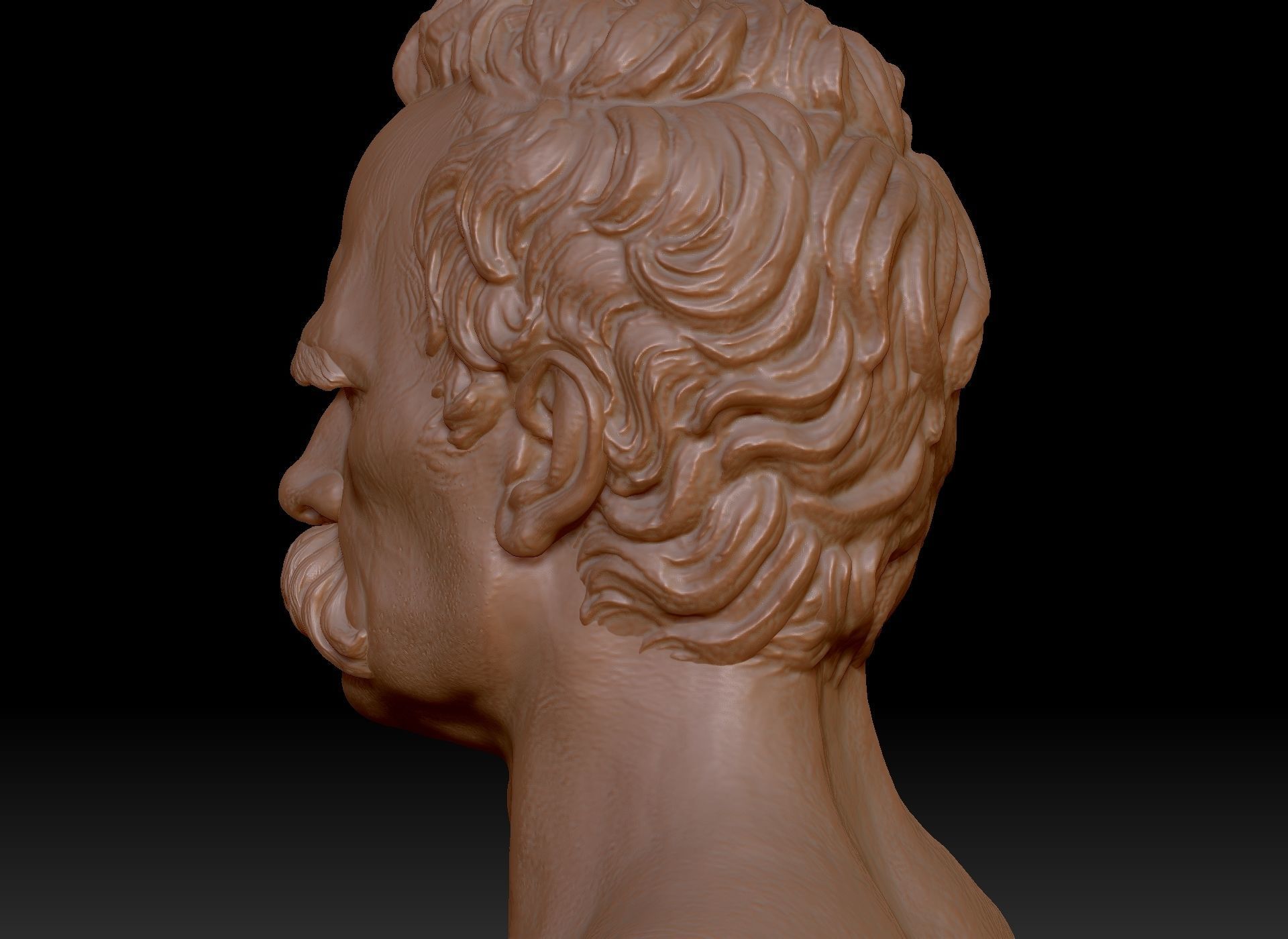 Bust of Friedrich Nietzsche 3D print model_30