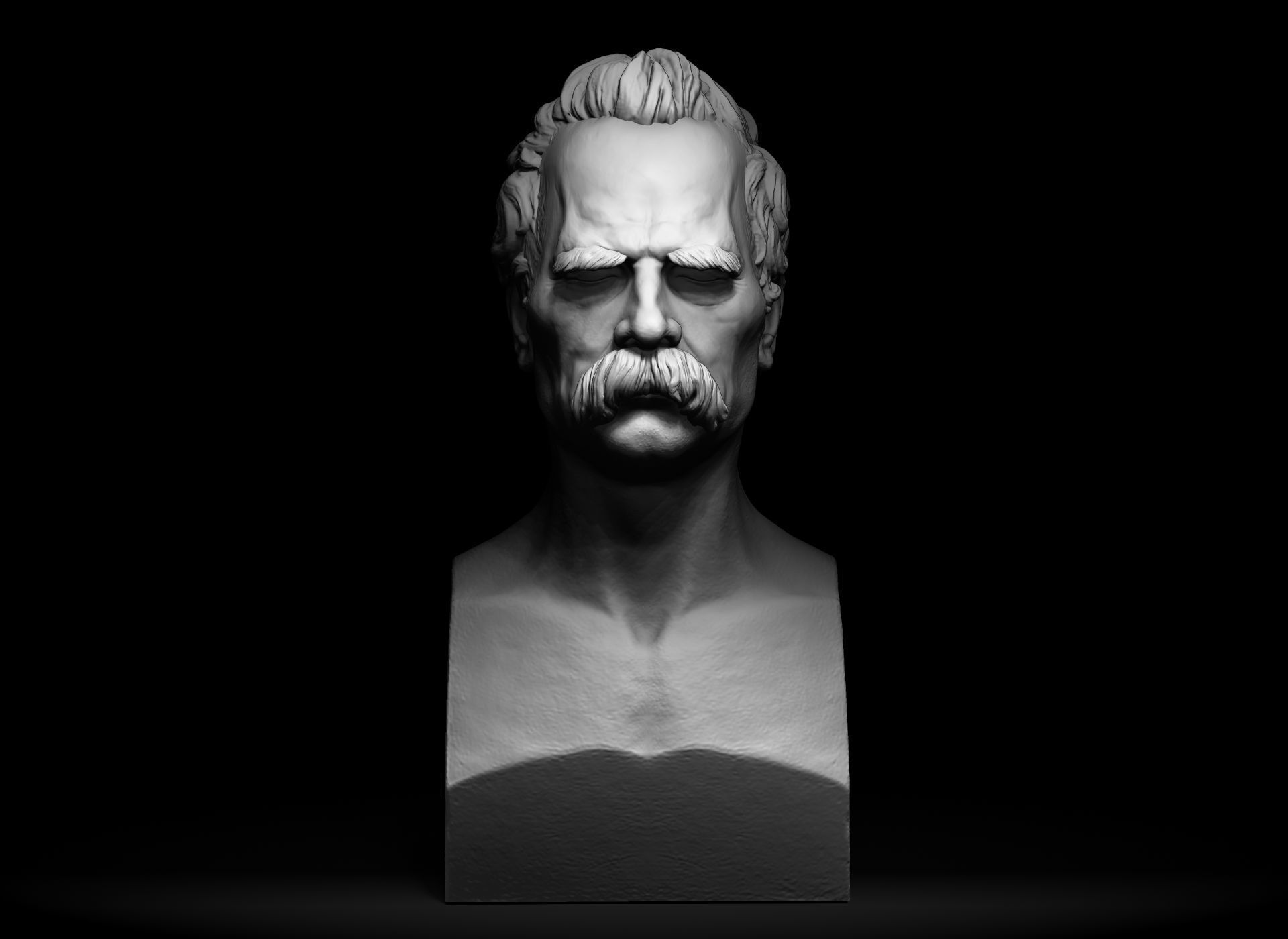 Bust of Friedrich Nietzsche 3D print model_23