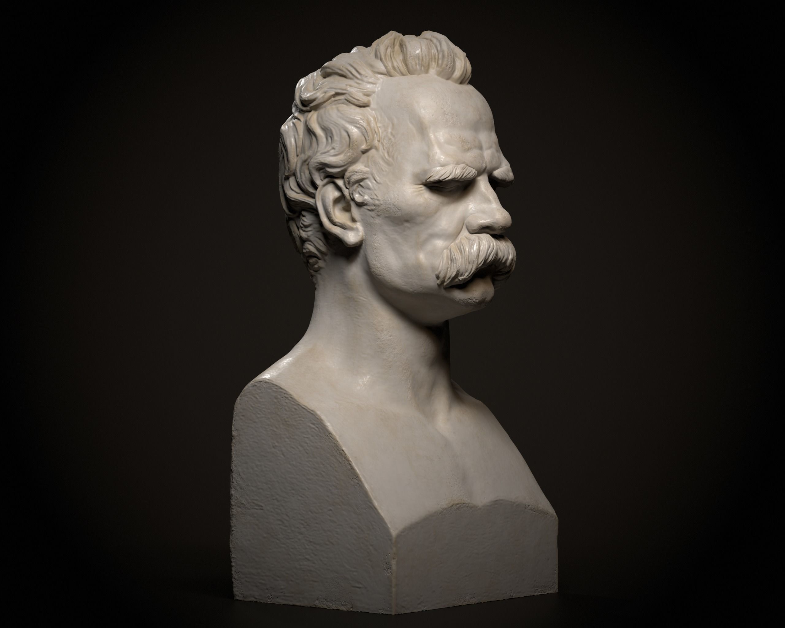 Bust of Friedrich Nietzsche 3D print model_12