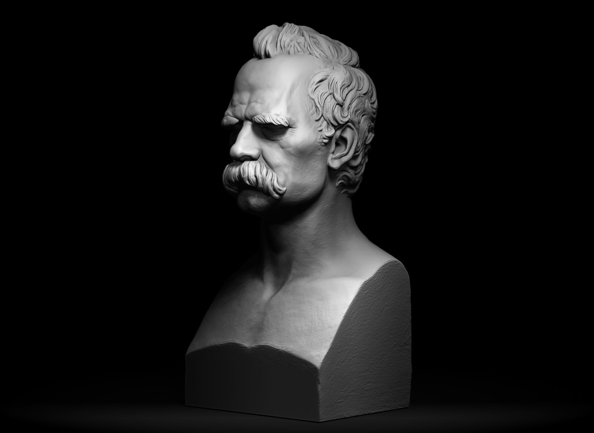 Bust of Friedrich Nietzsche 3D print model_16