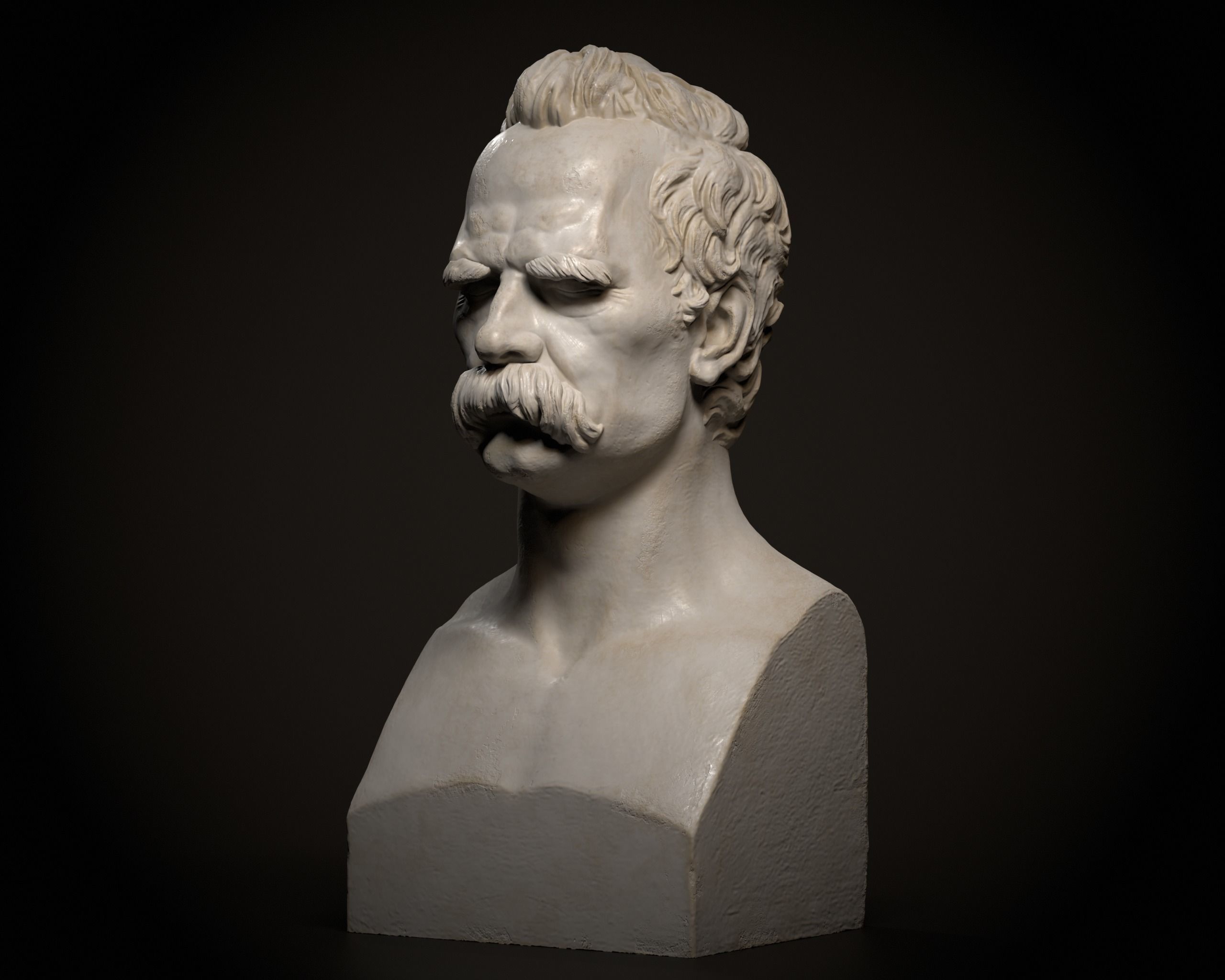 Bust of Friedrich Nietzsche 3D print model_8