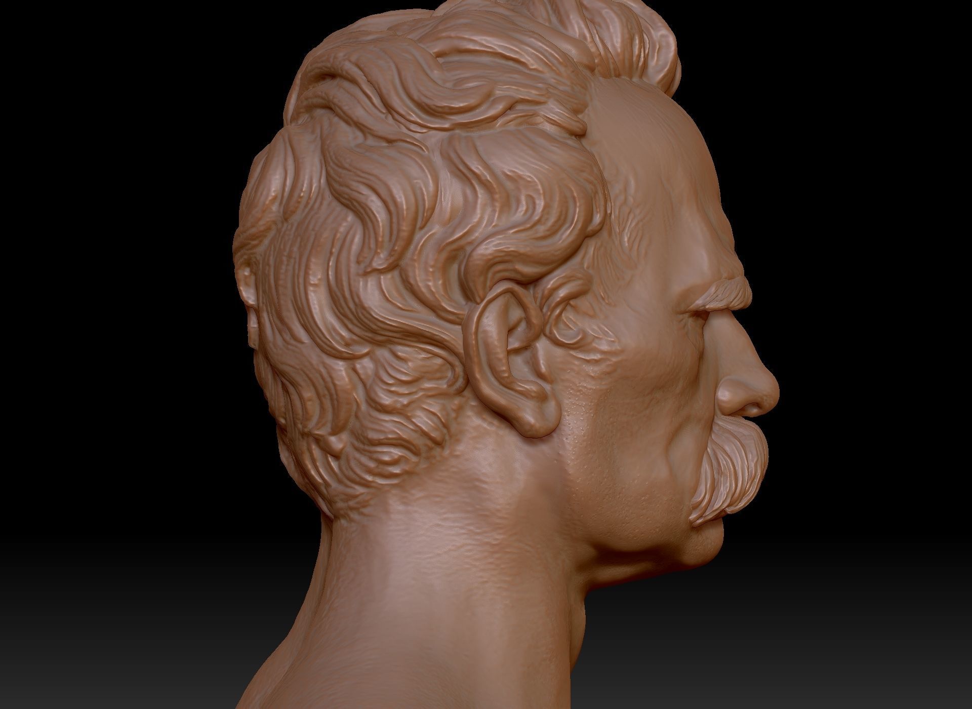 Bust of Friedrich Nietzsche 3D print model_33