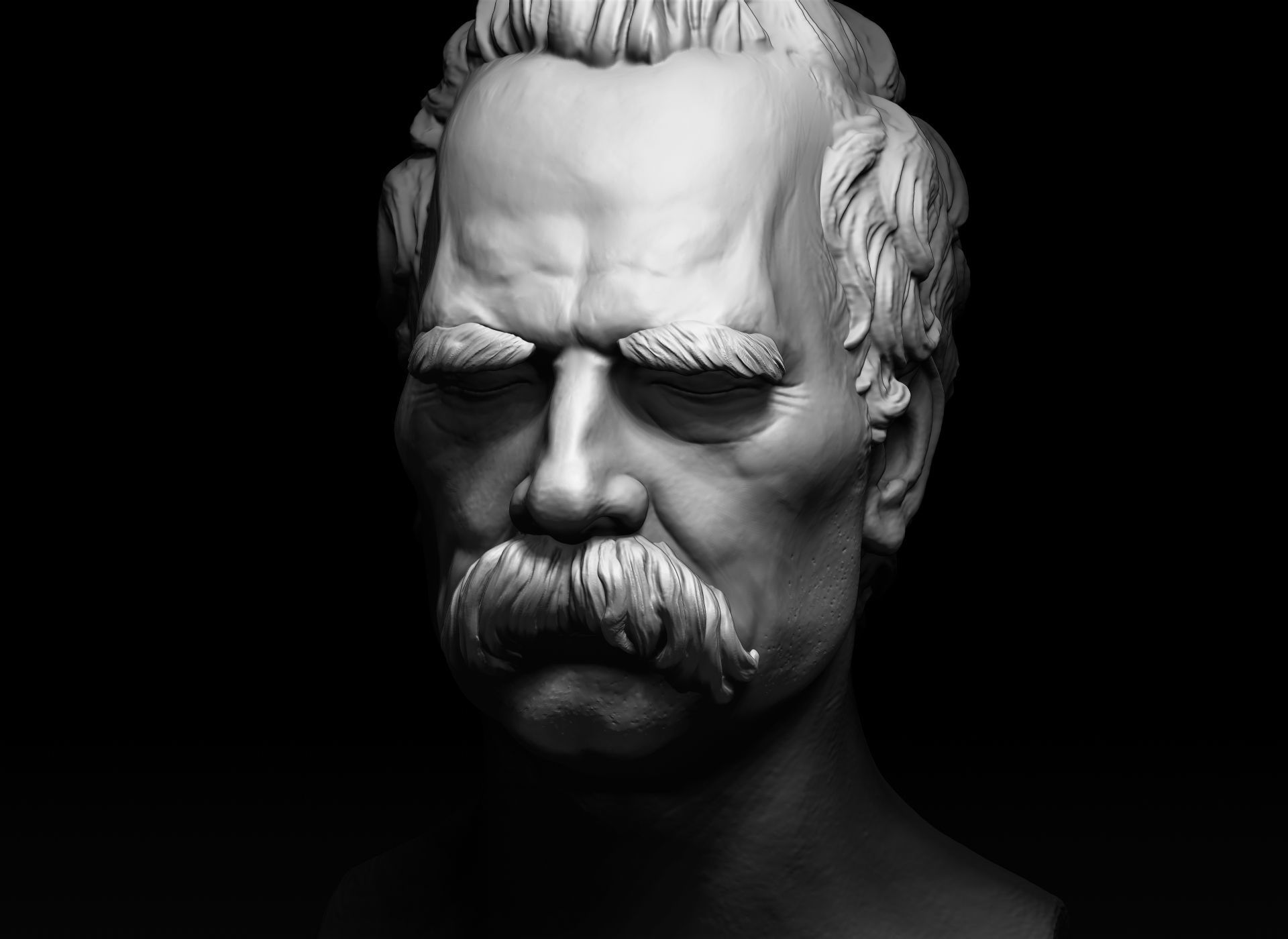 Bust of Friedrich Nietzsche 3D print model_14