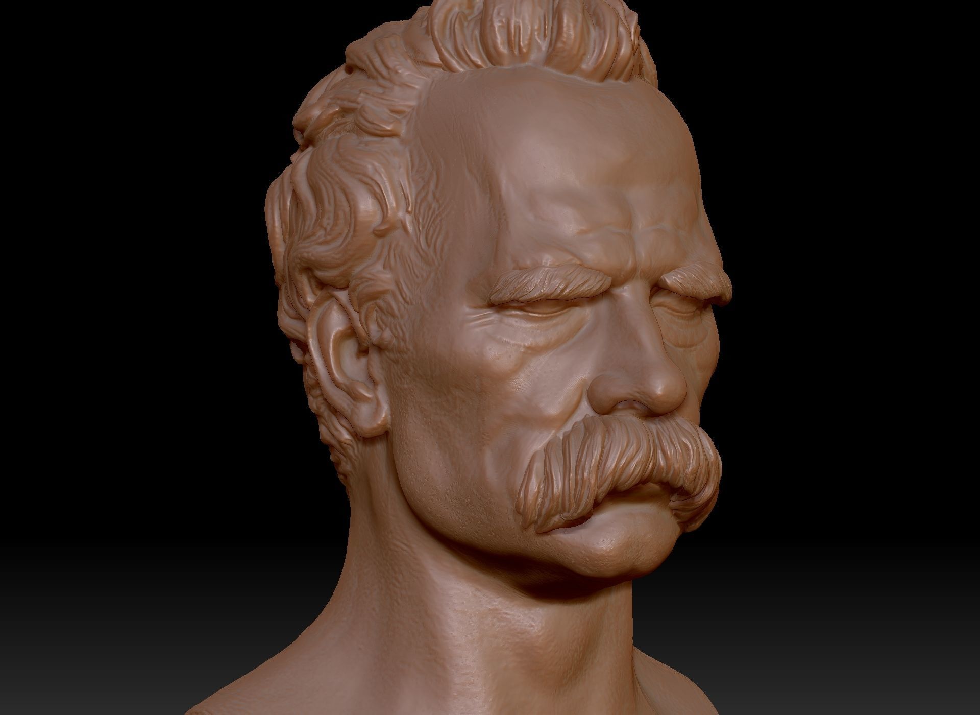 Bust of Friedrich Nietzsche 3D print model_34