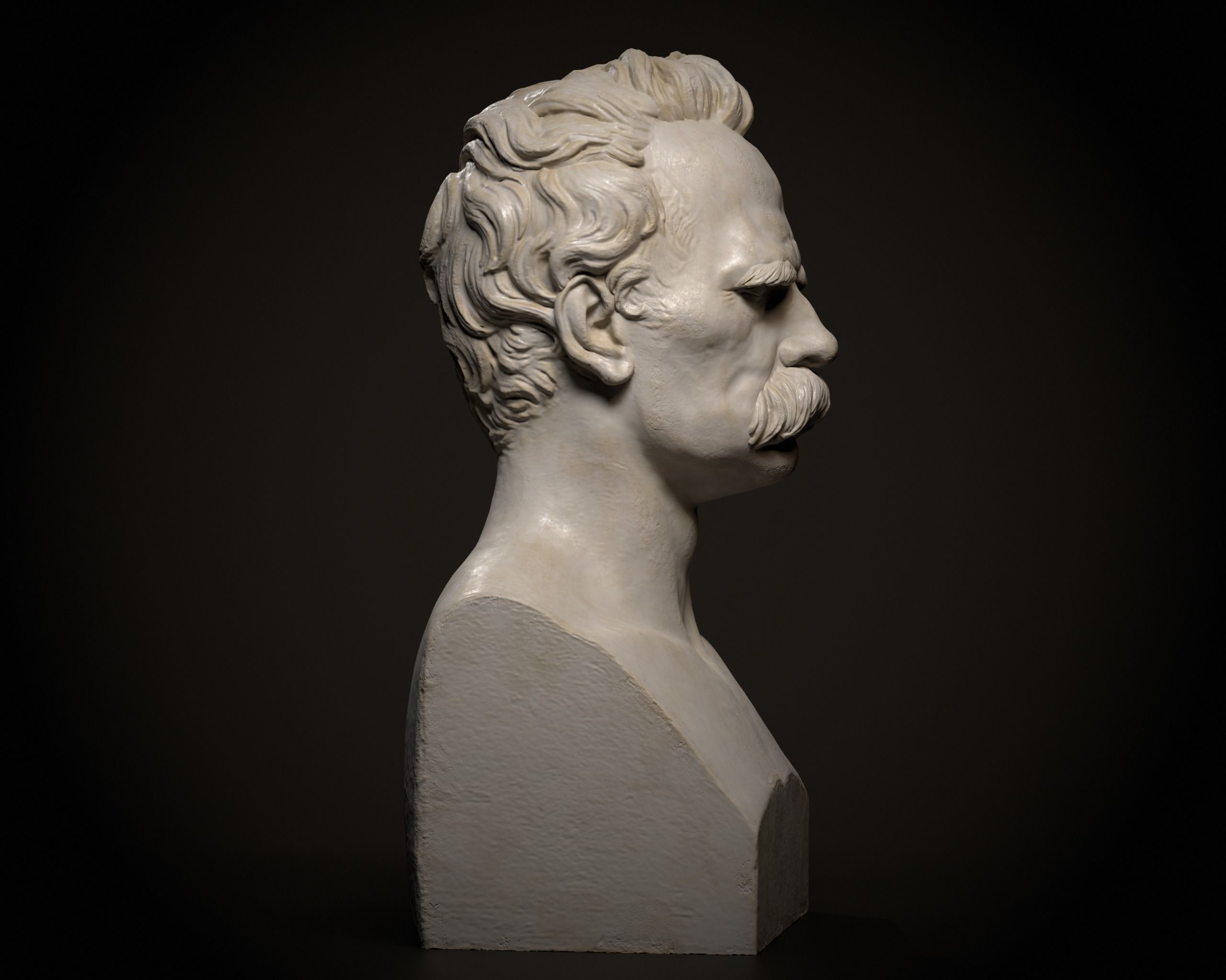Bust of Friedrich Nietzsche 3D print model_6