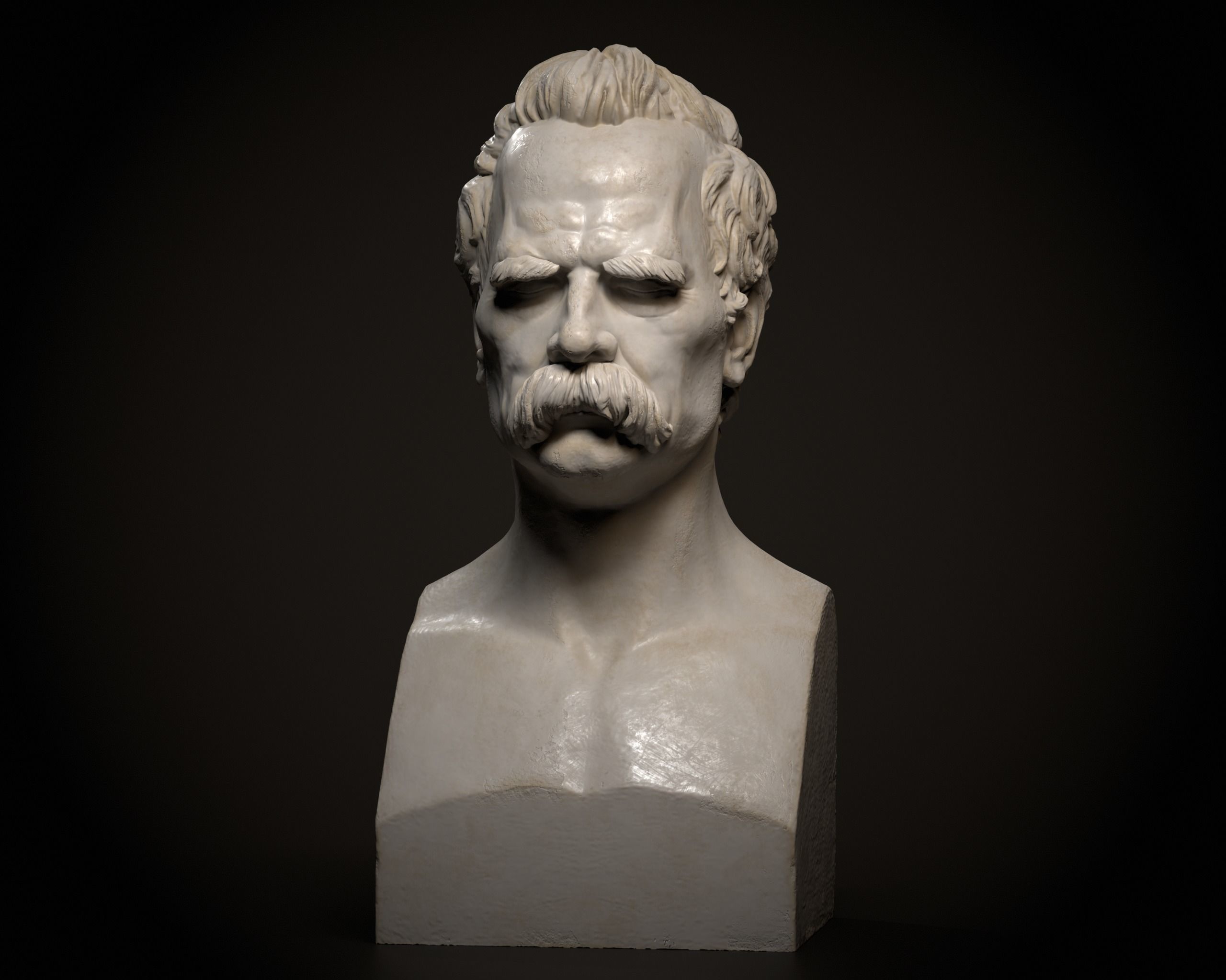 Bust of Friedrich Nietzsche 3D print model_7
