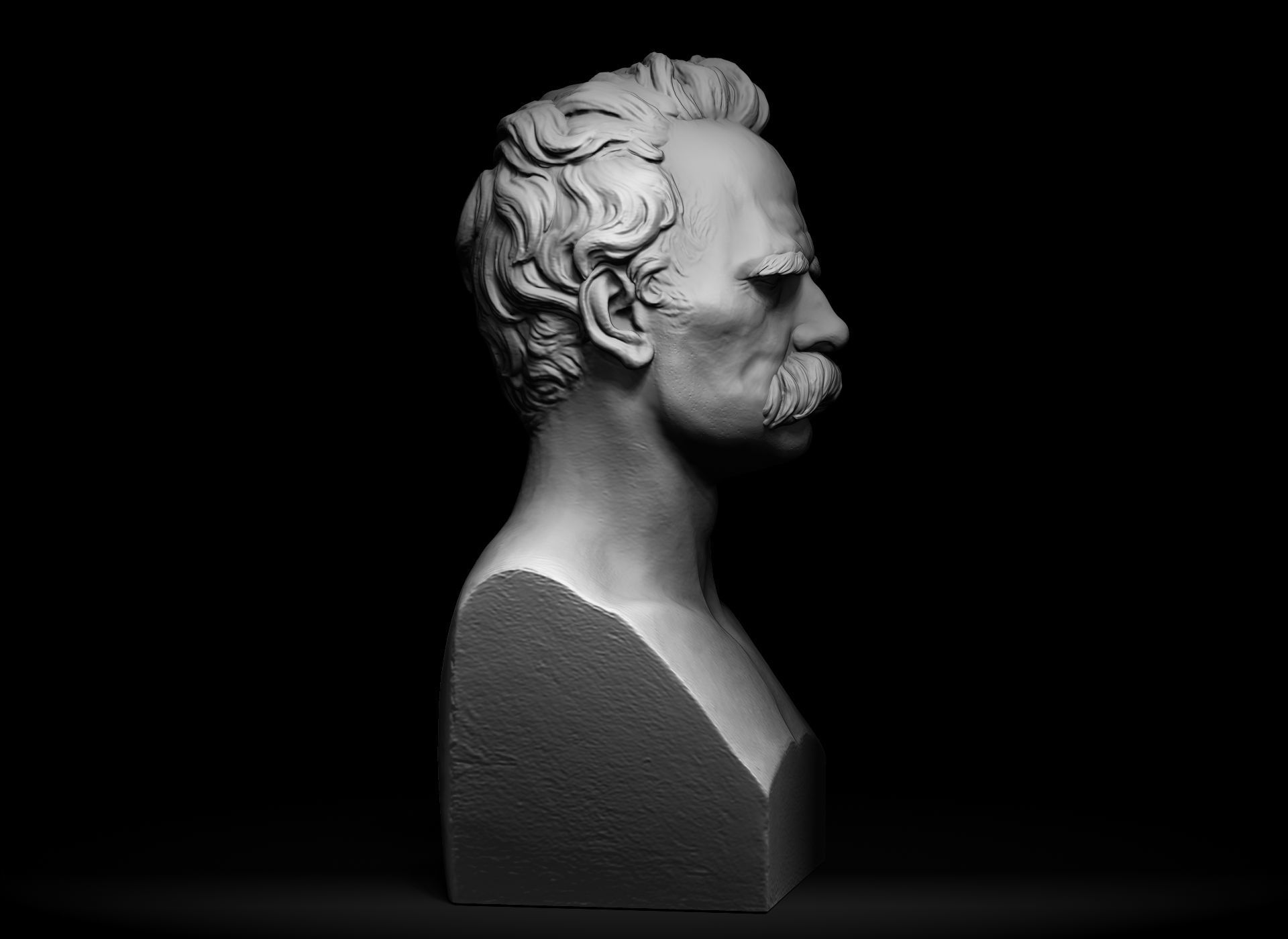 Bust of Friedrich Nietzsche 3D print model_21