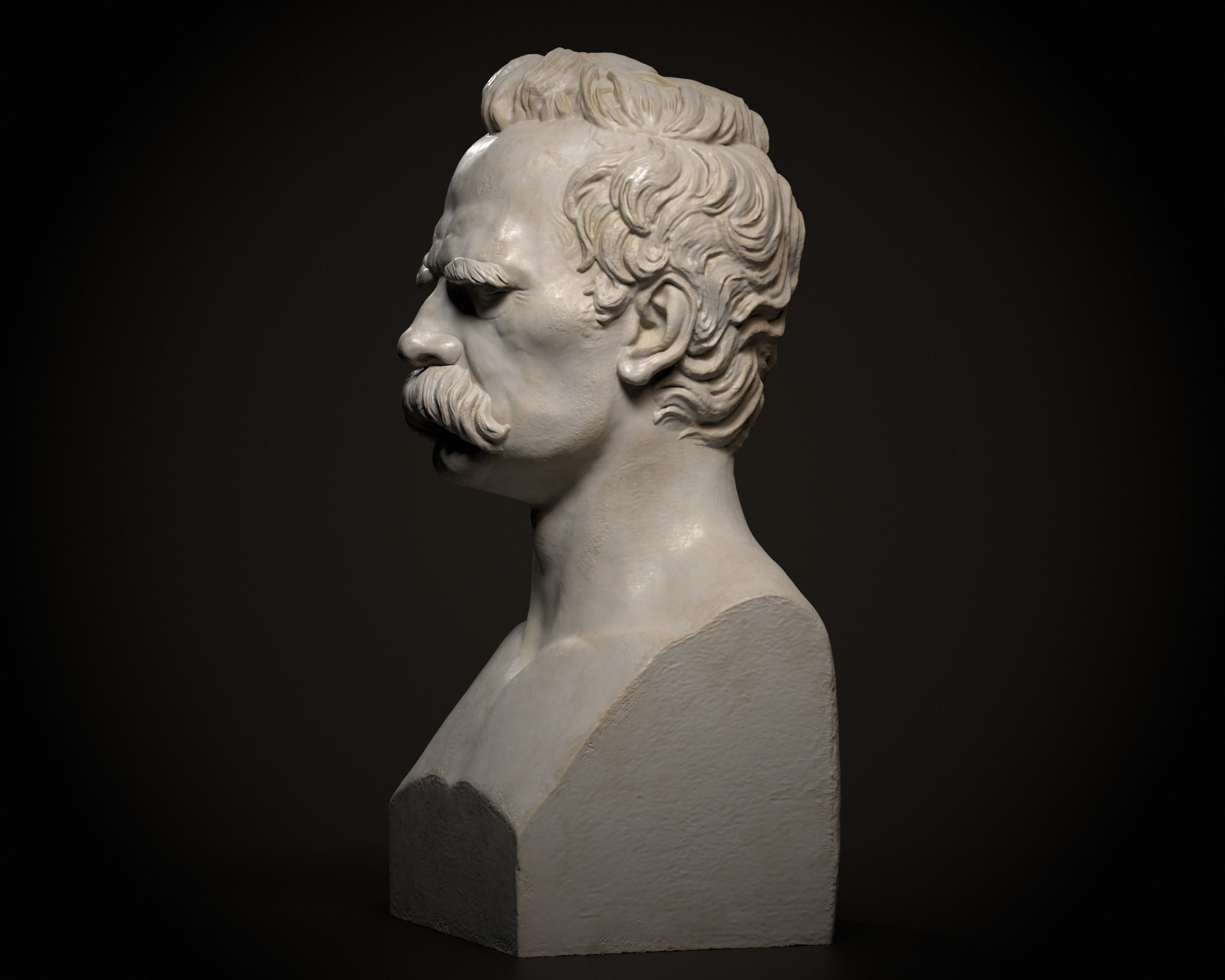 Bust of Friedrich Nietzsche 3D print model_11