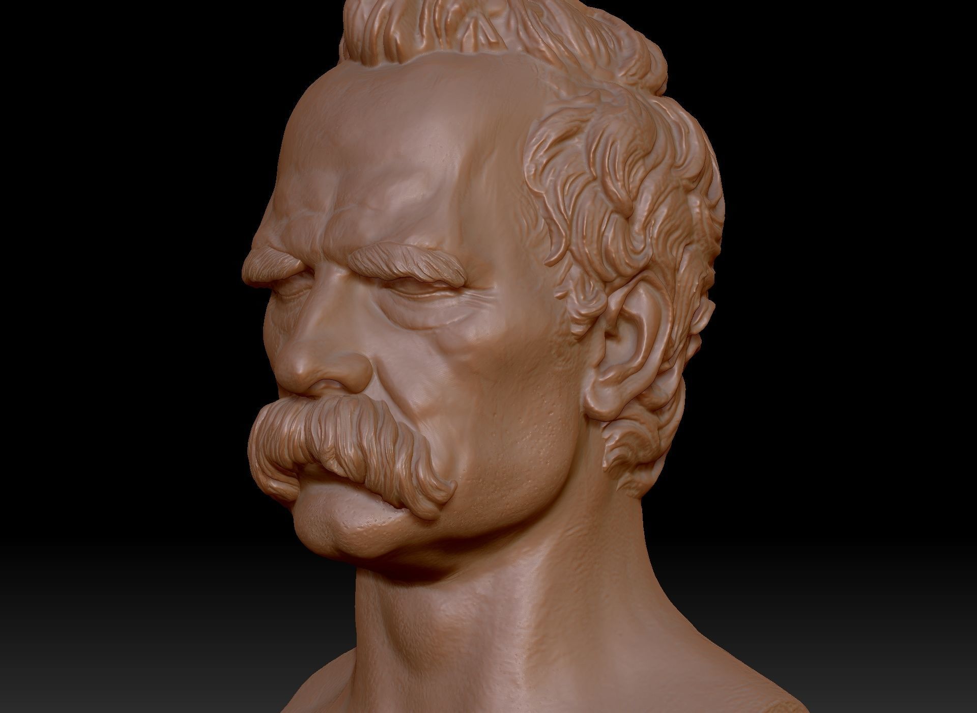 Bust of Friedrich Nietzsche 3D print model_28