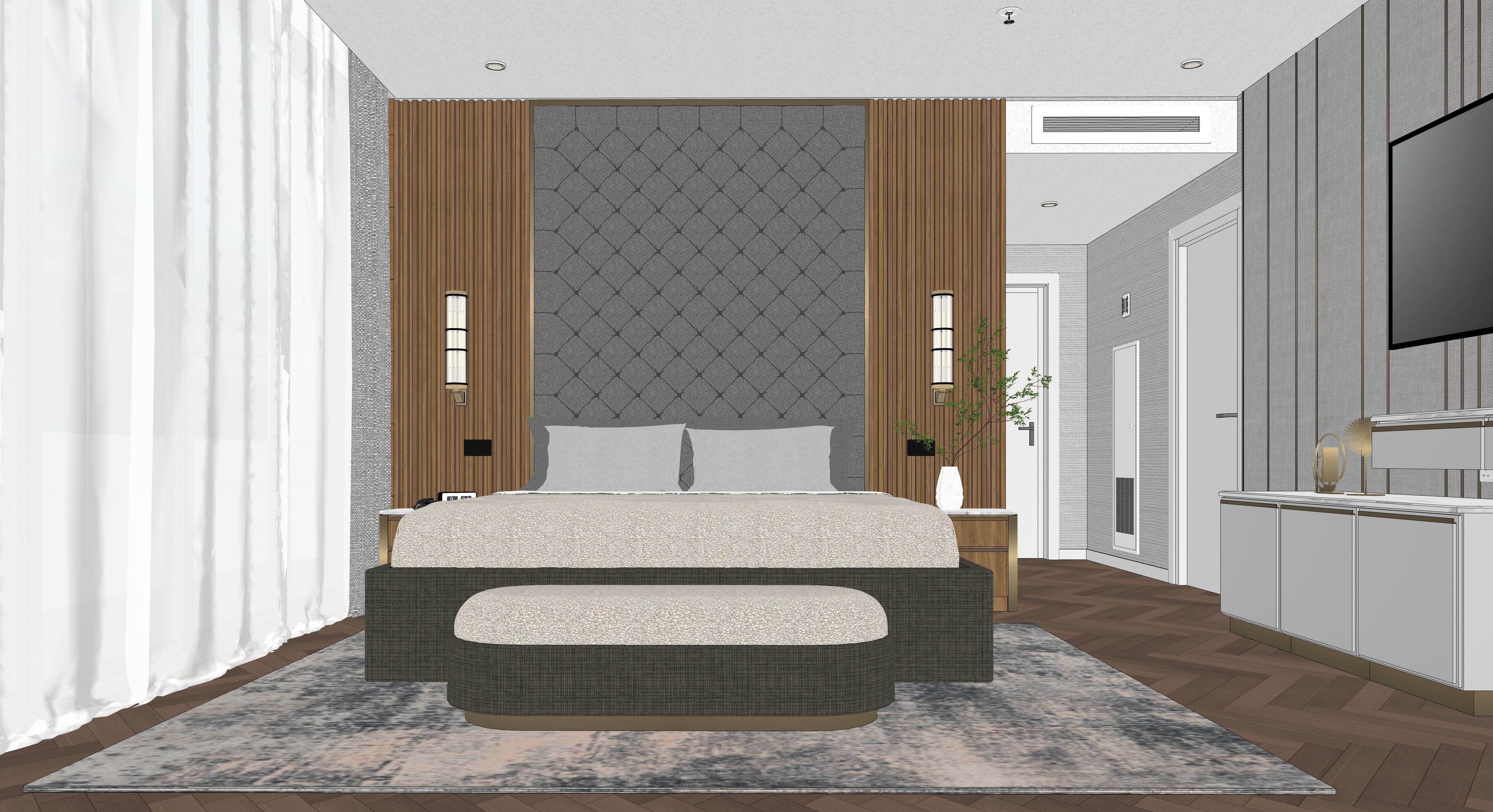 Mordern Hill House Exterior and Interior Scene with 2D Drawing 3D Model Collection_53