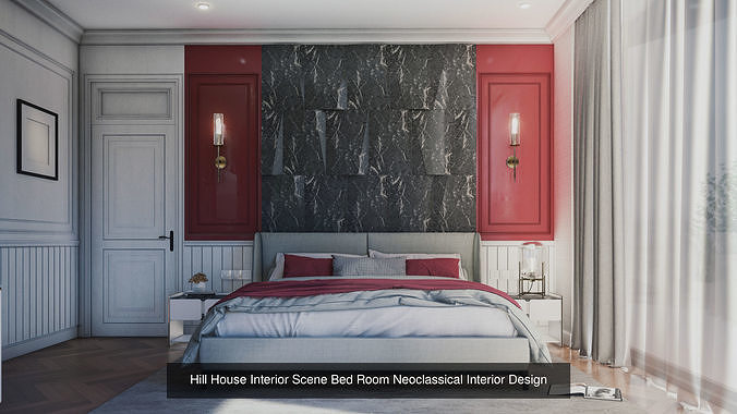 Mordern Hill House Exterior and Interior Scene with 2D Drawing 3D Model Pack 5