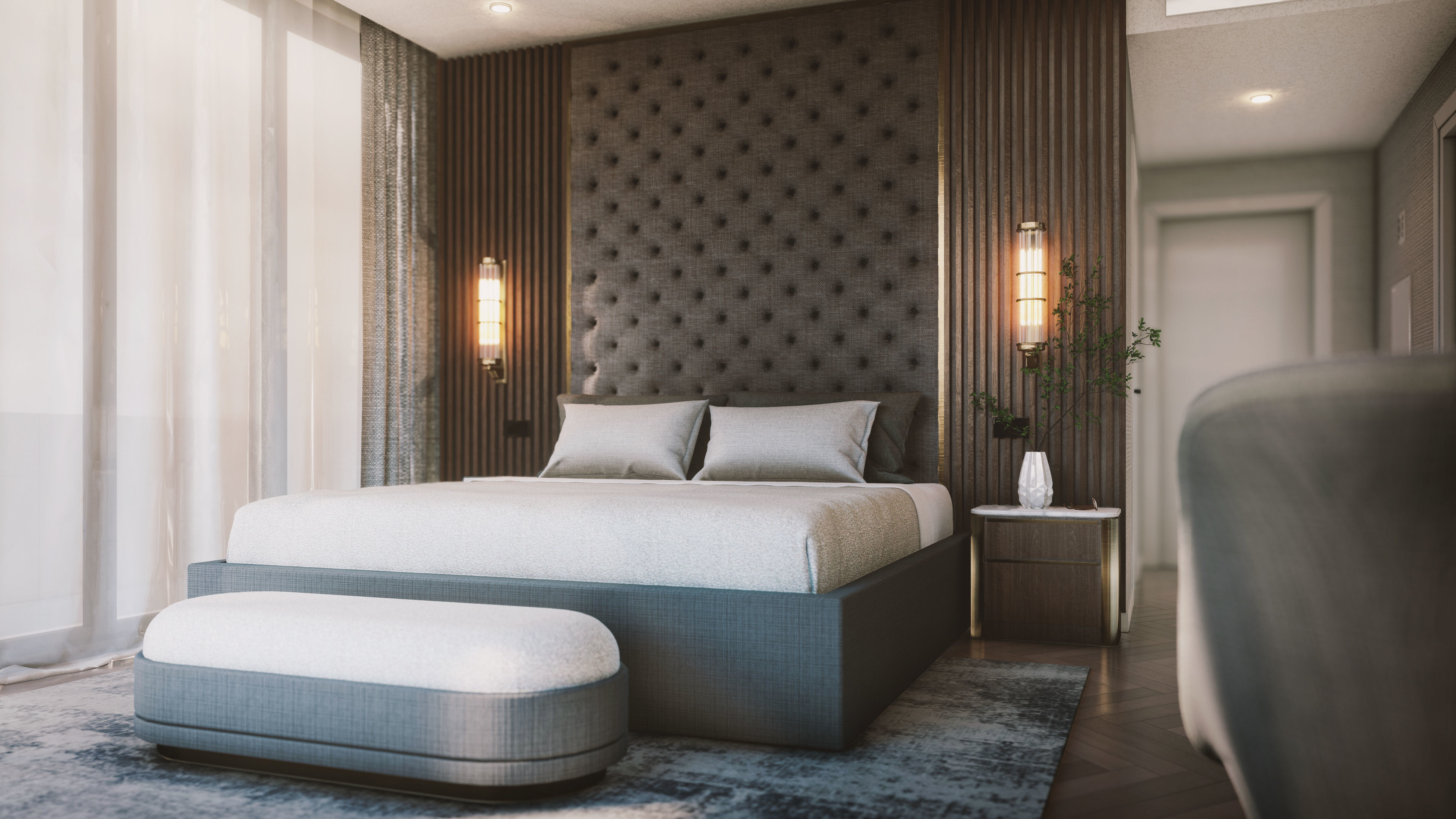 Mordern Hill House Exterior and Interior Scene with 2D Drawing 3D Model Collection_47