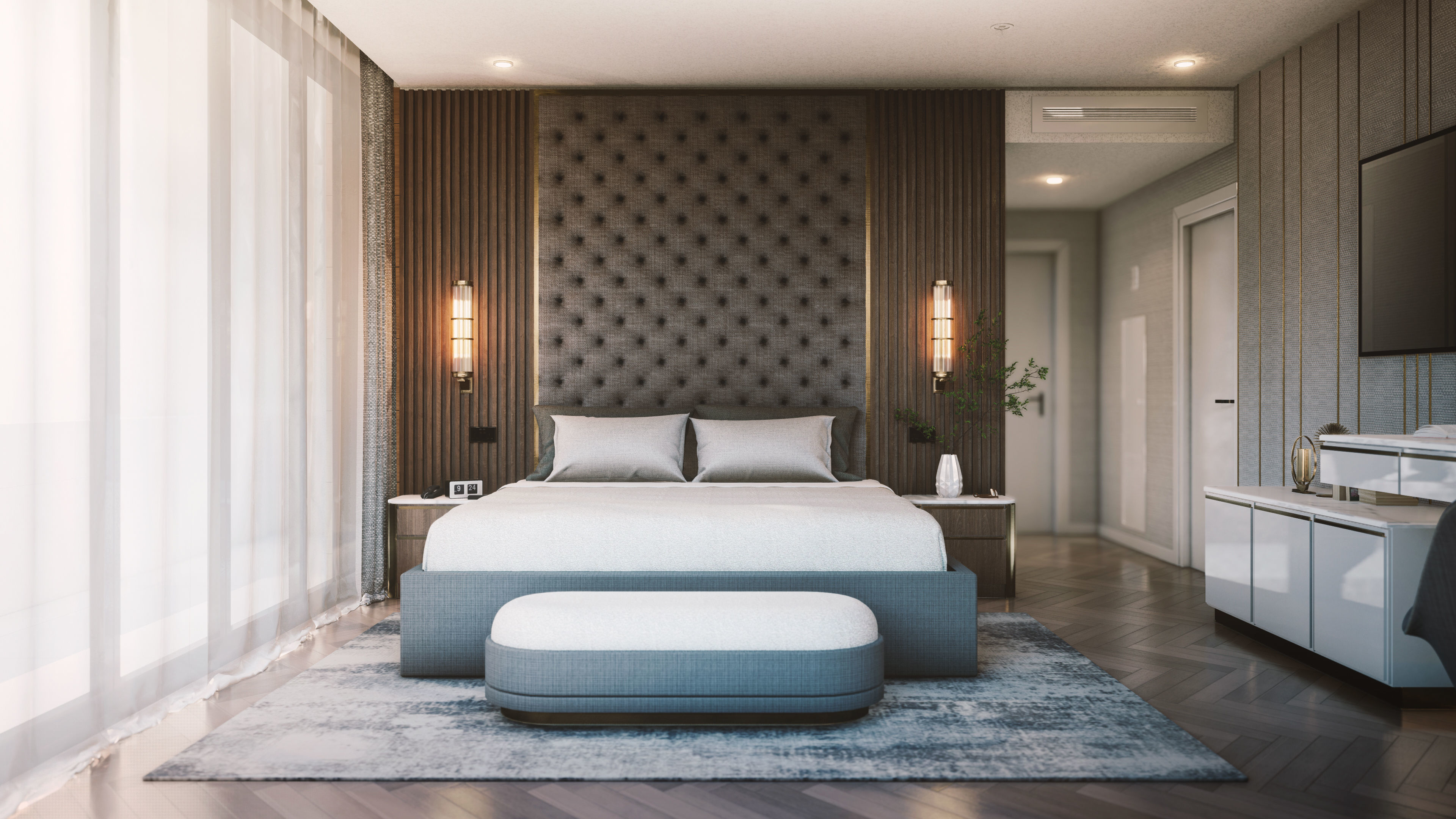 Mordern Hill House Exterior and Interior Scene with 2D Drawing 3D Model Collection_48