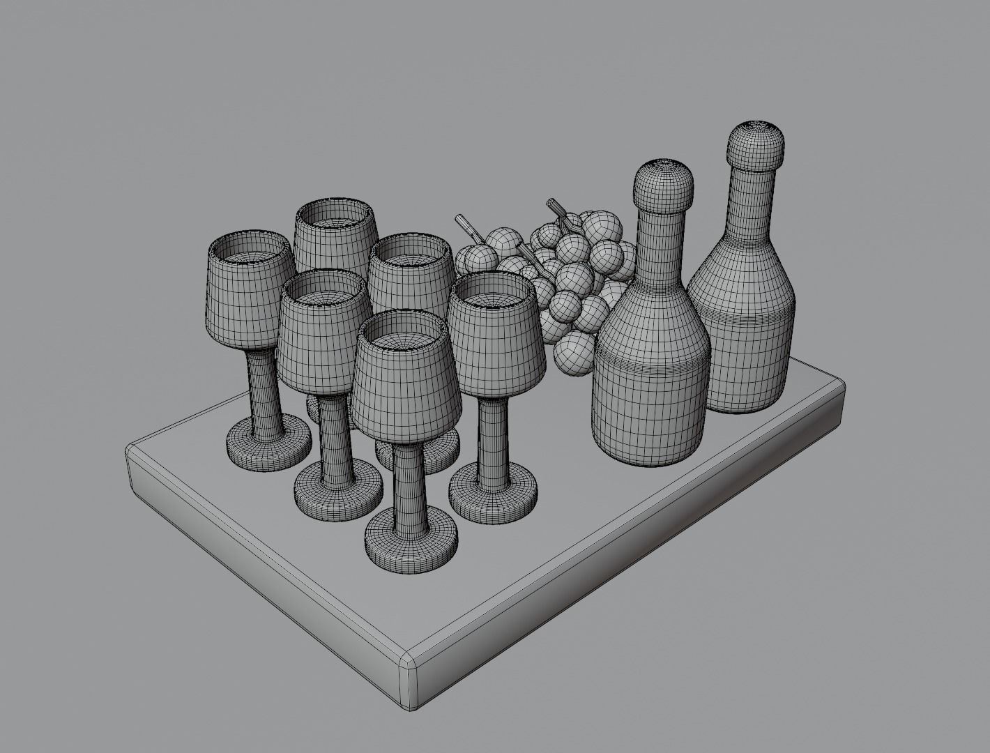 Wine set 3D model 3D model_19